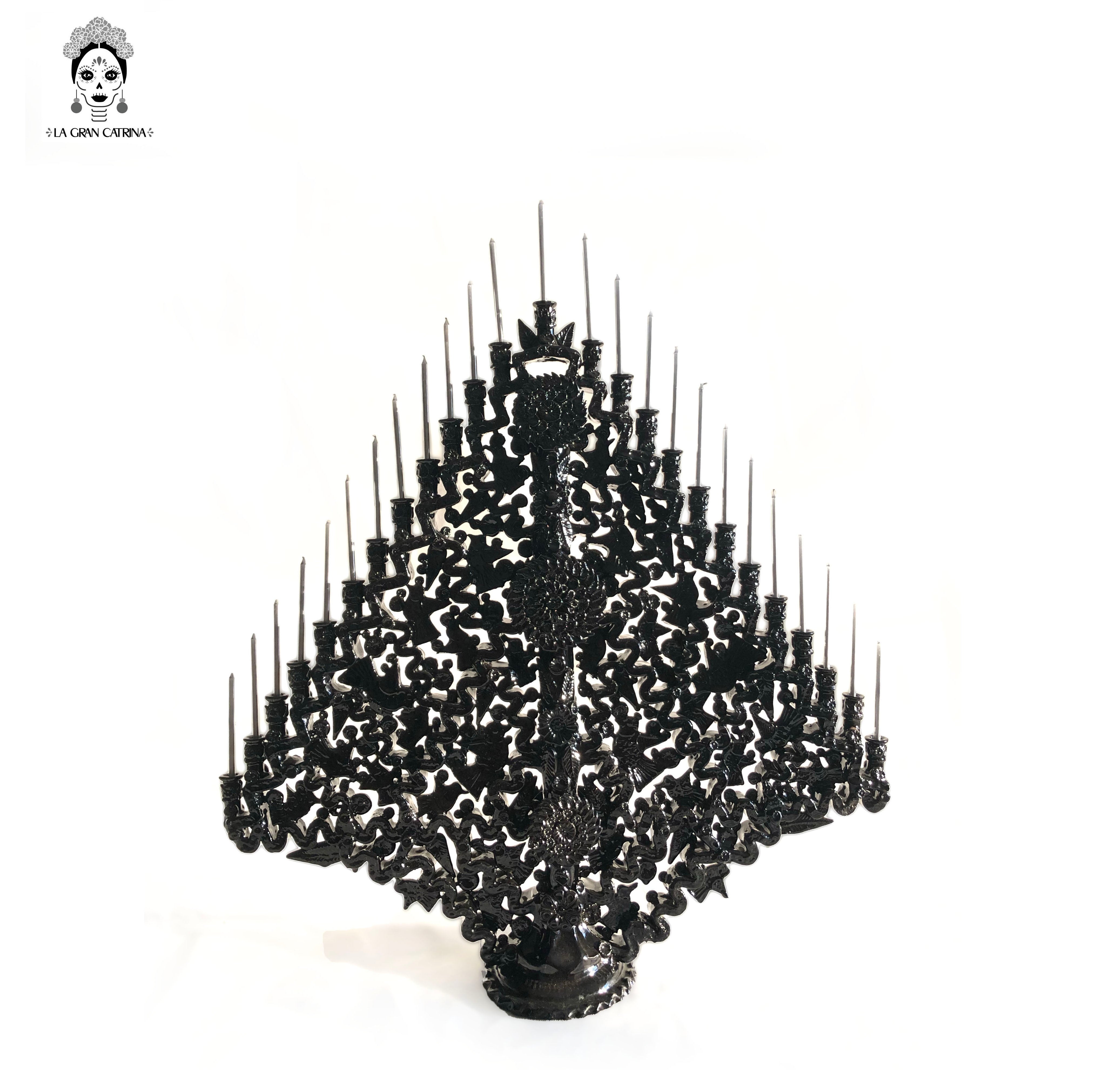 Candleholder black of 25-Candle - Glazed Clay - 25 in. - in. Production Tereri