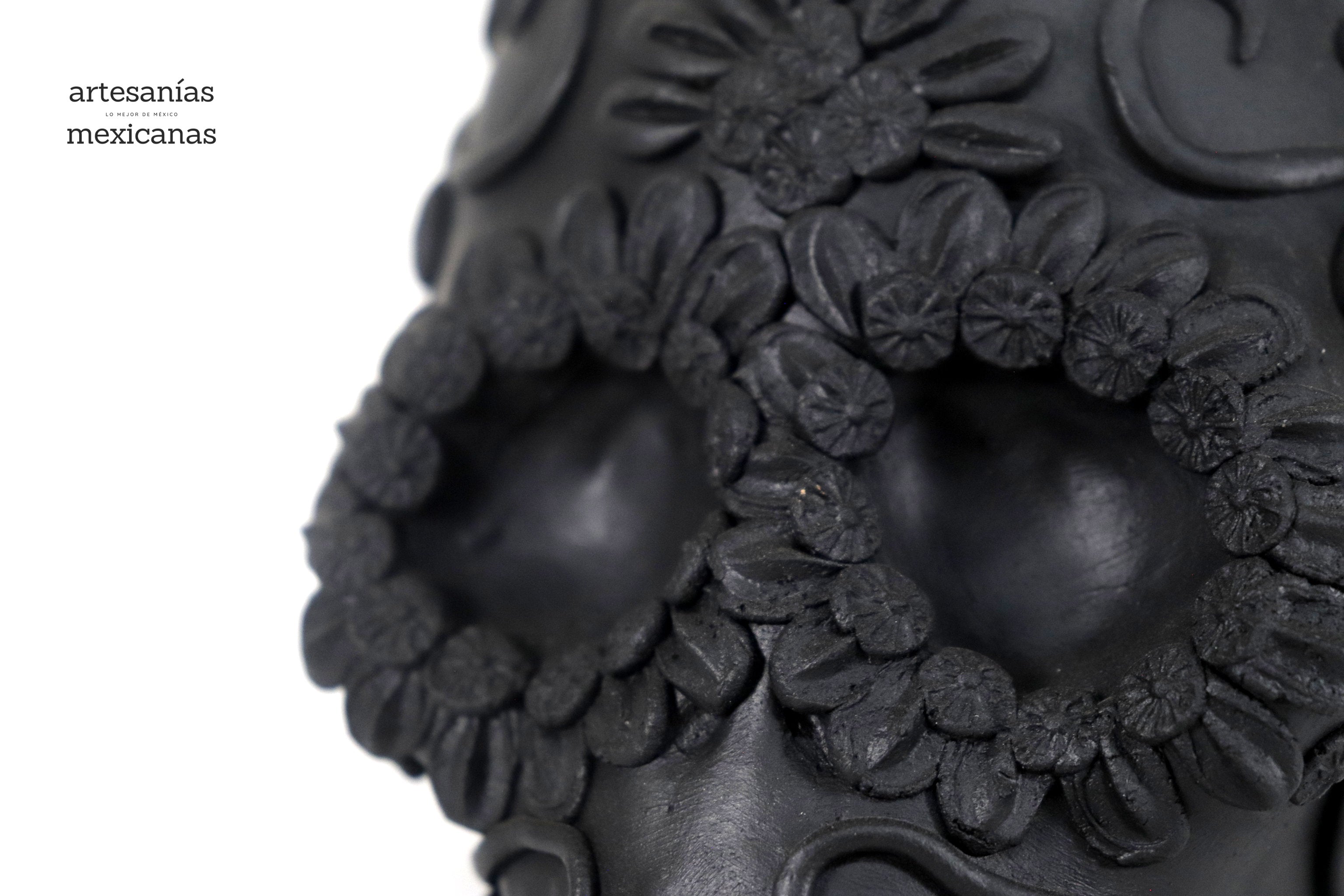Planter black large of Skull Style Catrina Brenda Capula