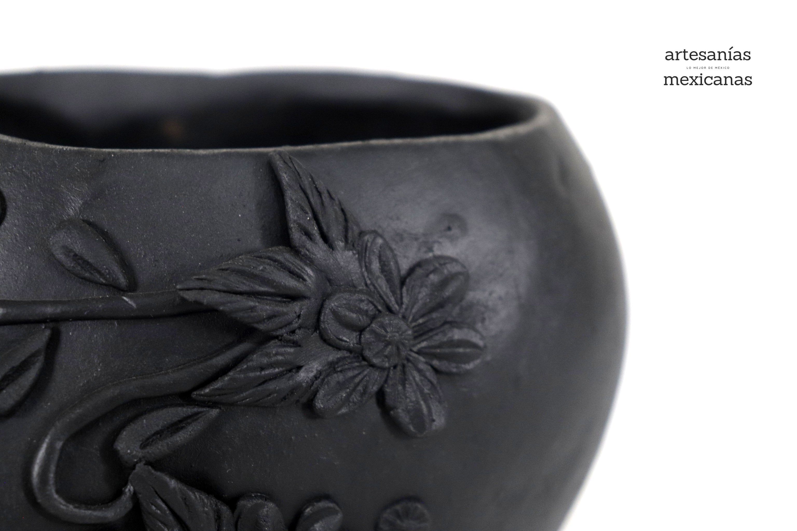 Planter black large of Skull Style Catrina Brenda Capula