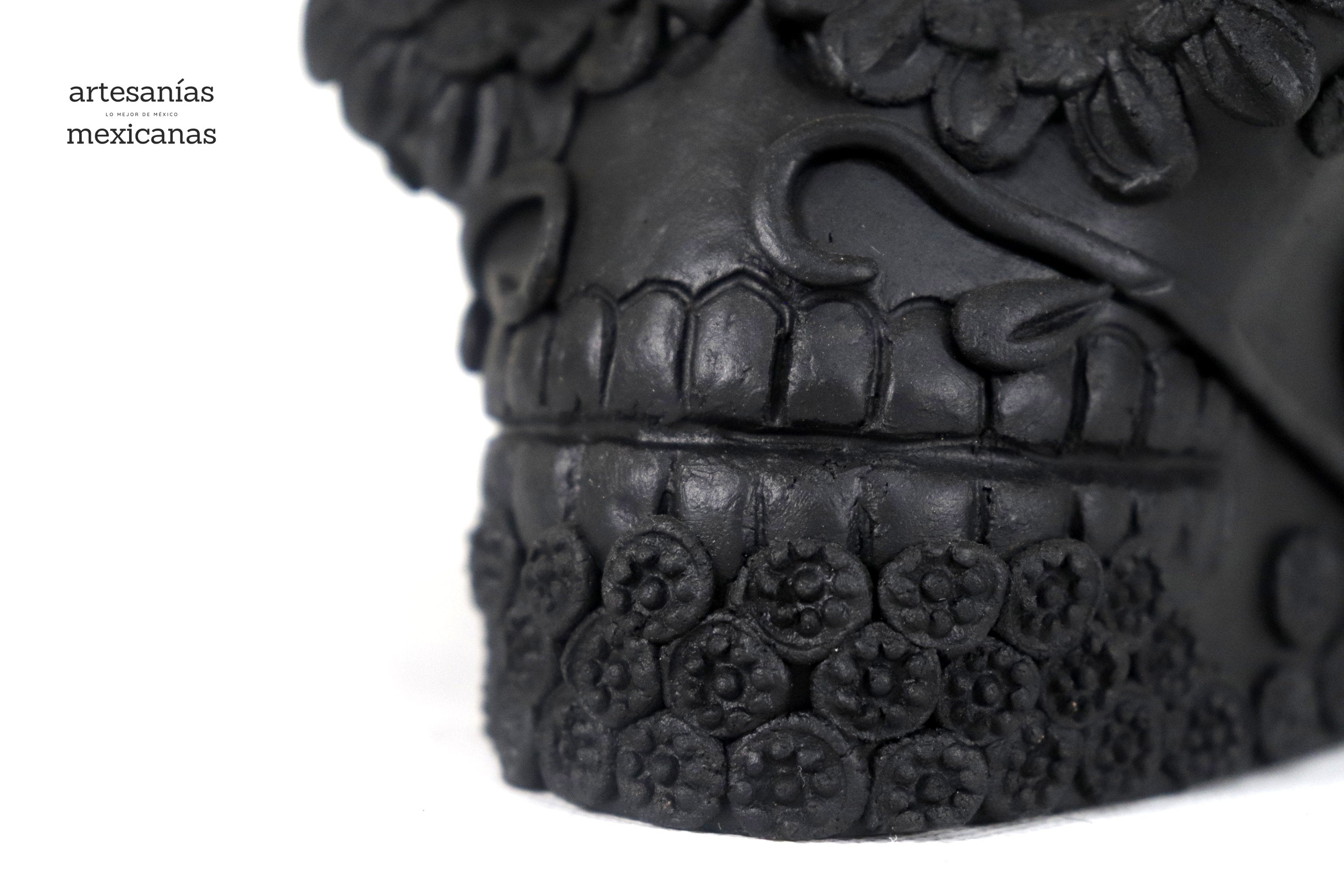 Planter black large of Skull Style Catrina Brenda Capula