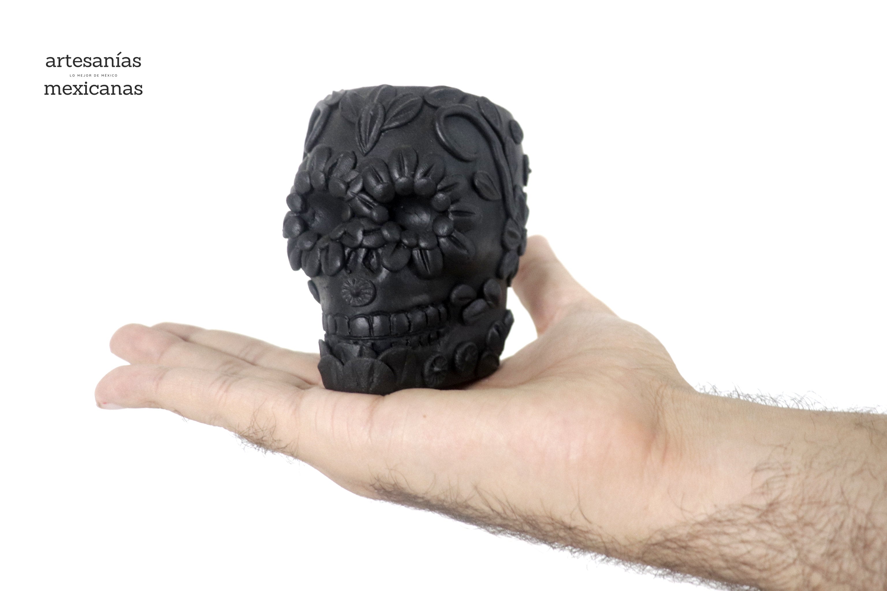 Planter black chica of Skull Style Catrina Brenda Capula