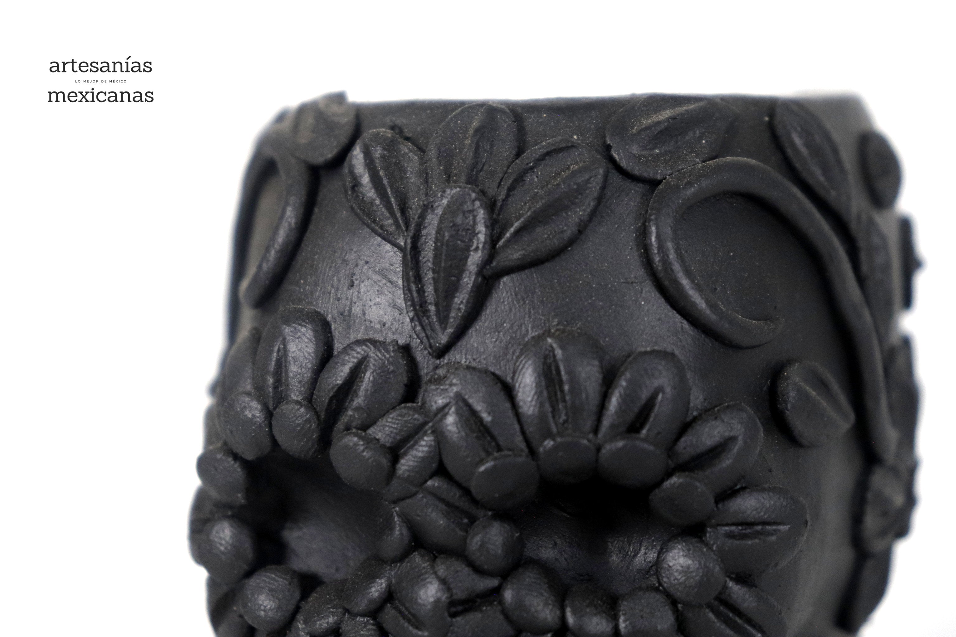 Planter black chica of Skull Style Catrina Brenda Capula