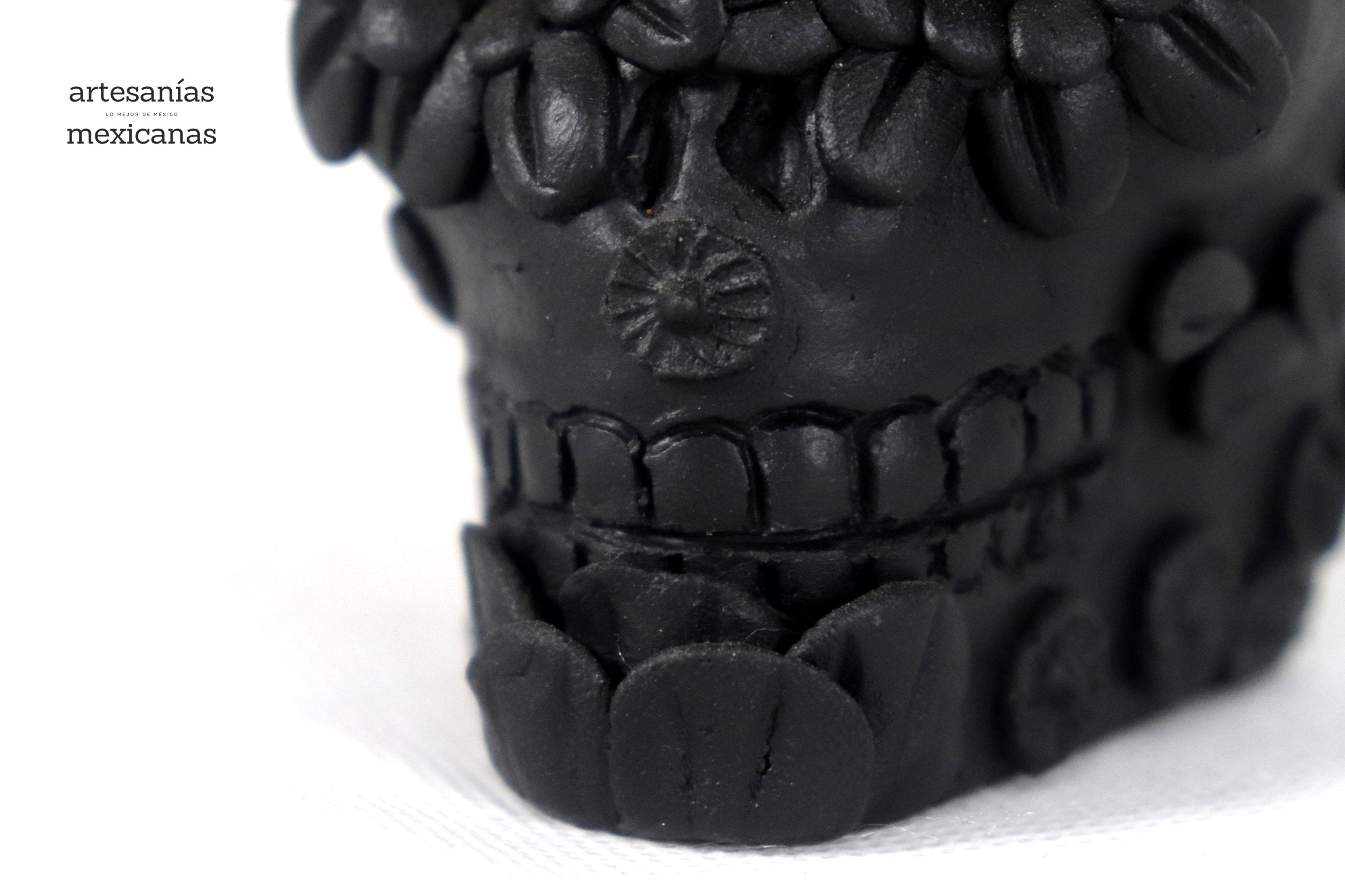 Planter black chica of Skull Style Catrina Brenda Capula