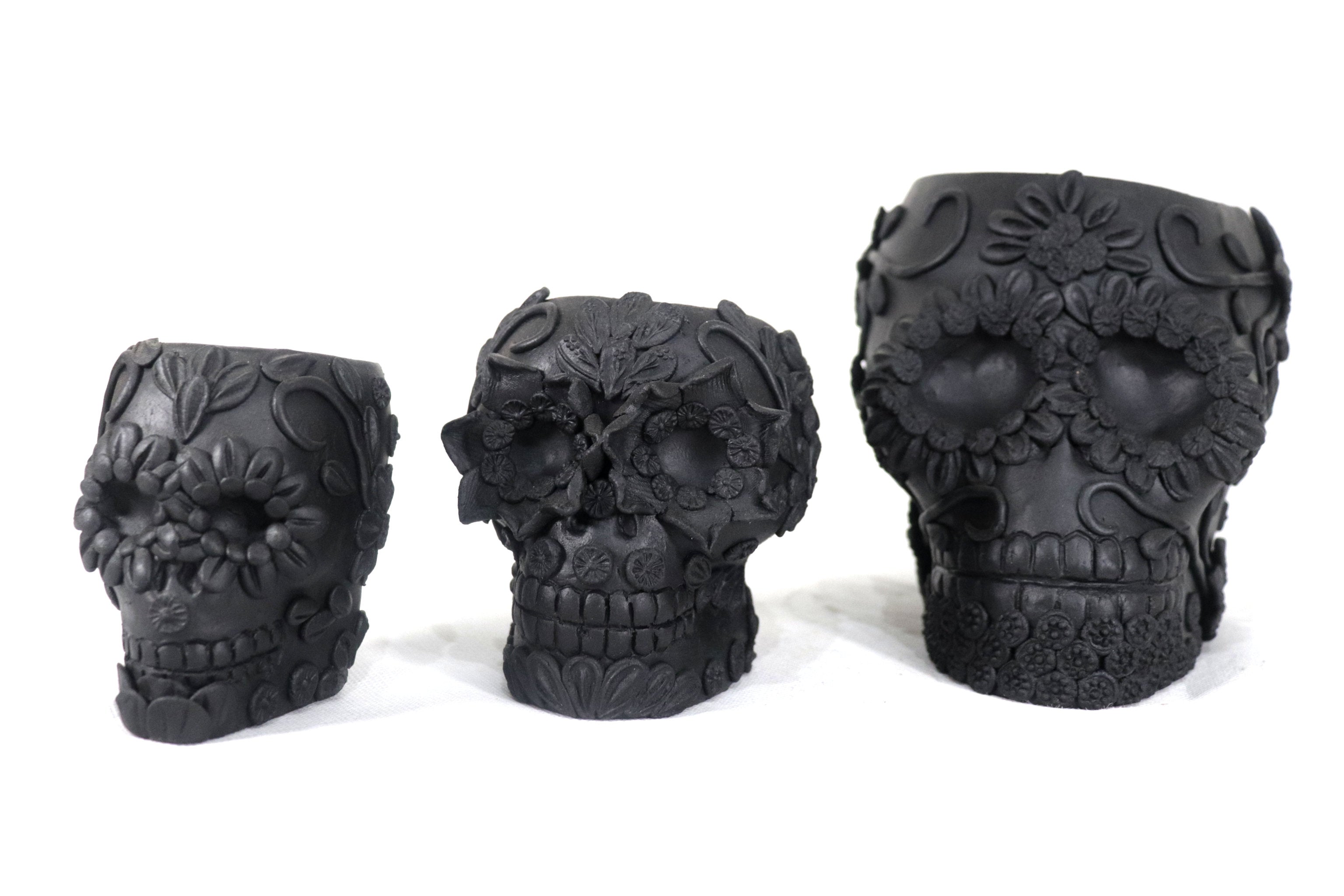 Planter black chica of Skull Style Catrina Brenda Capula