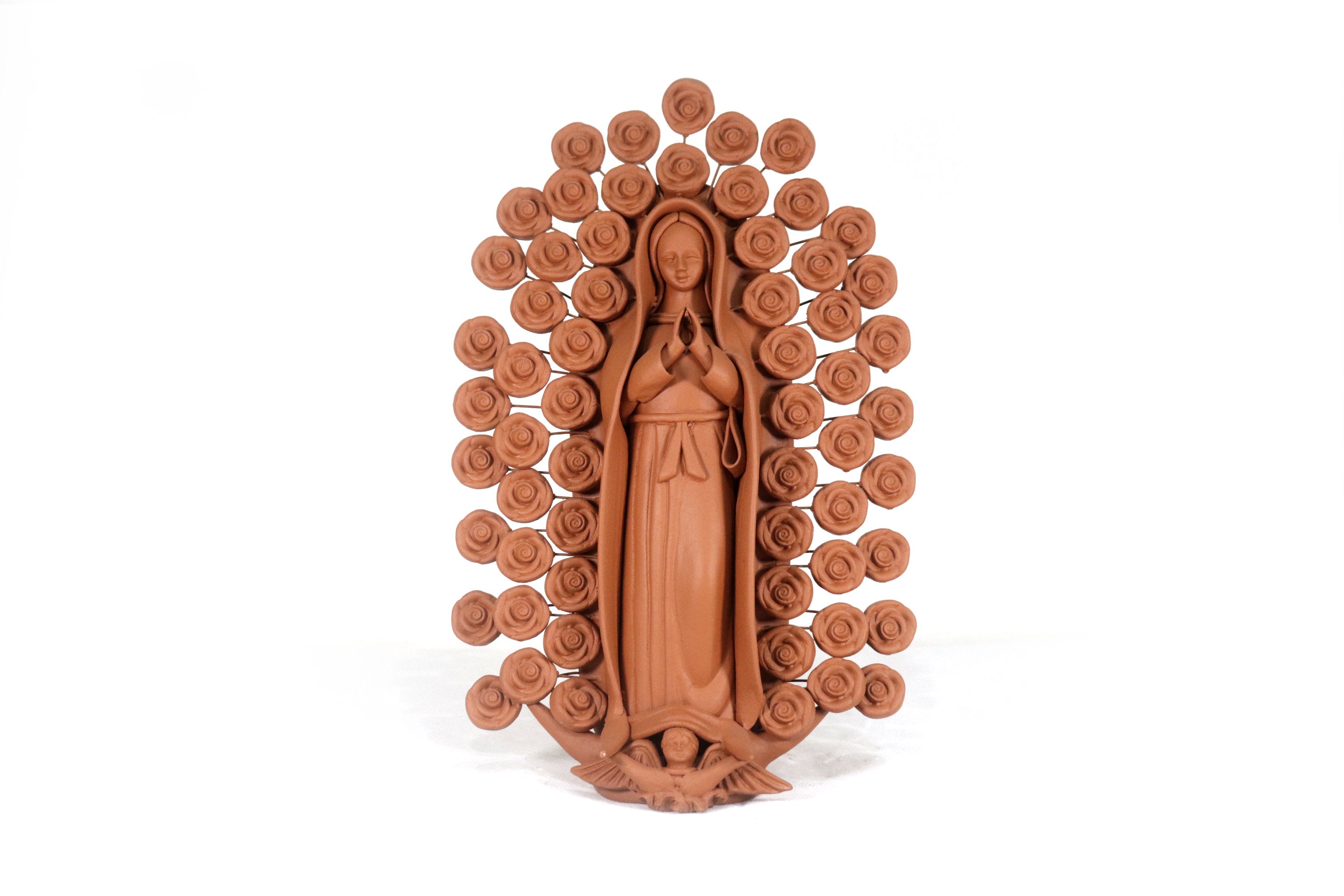 Virgin of Guadalupe - 13.8 in. - Natural Clay Montoya