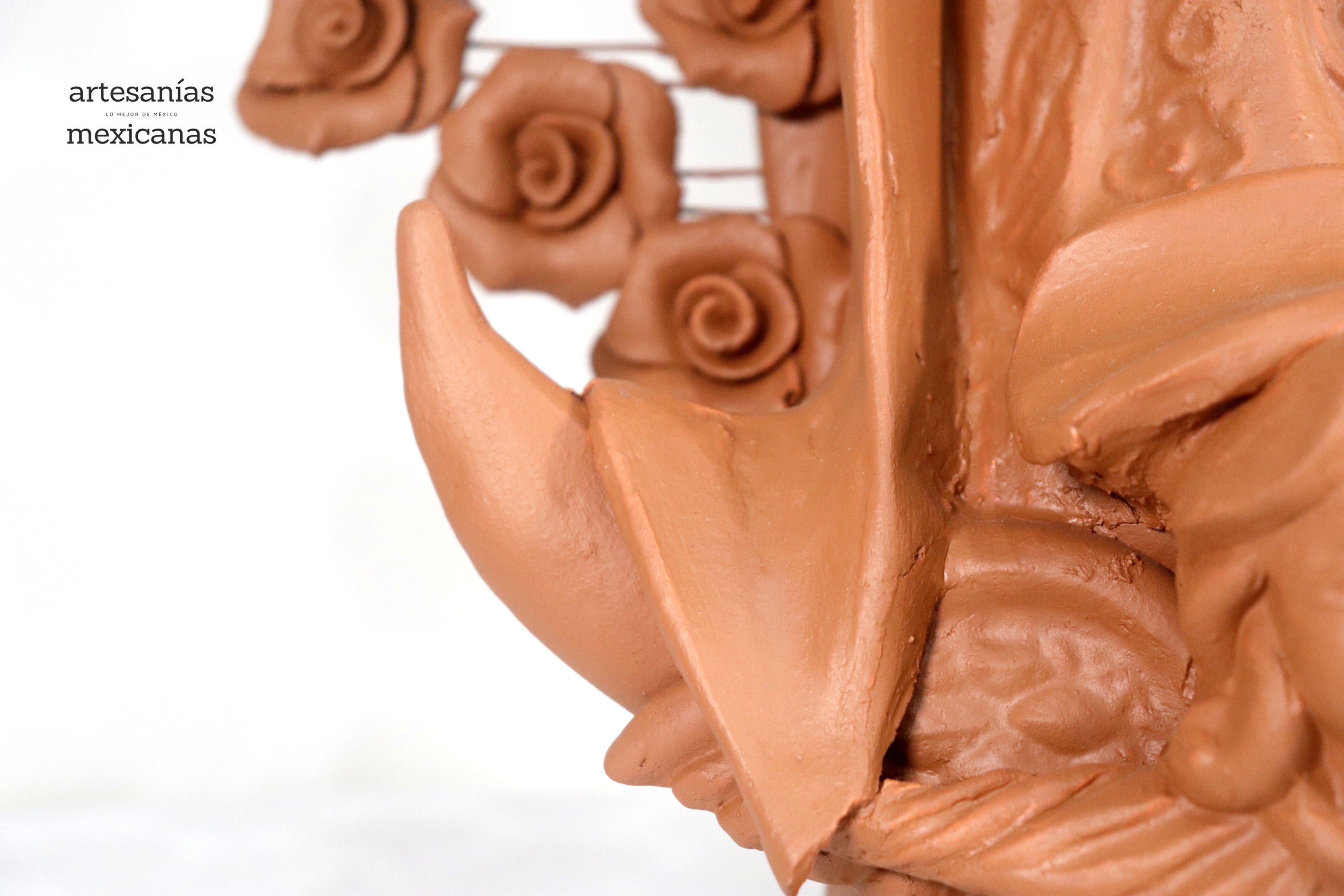 Virgin of Guadalupe - 27.2 in. - Natural Clay Montoya