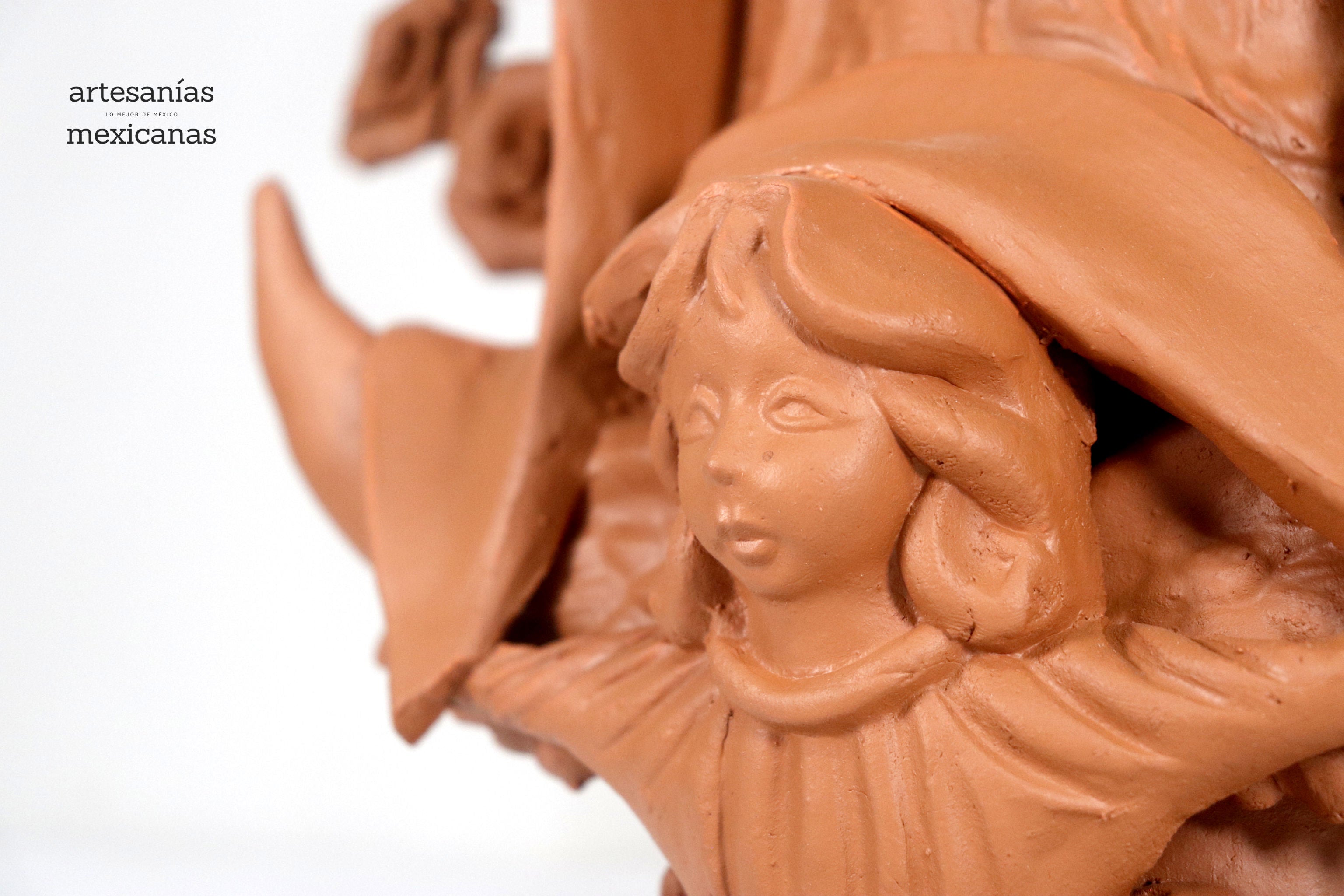 Virgin of Guadalupe - 27.2 in. - Natural Clay Montoya