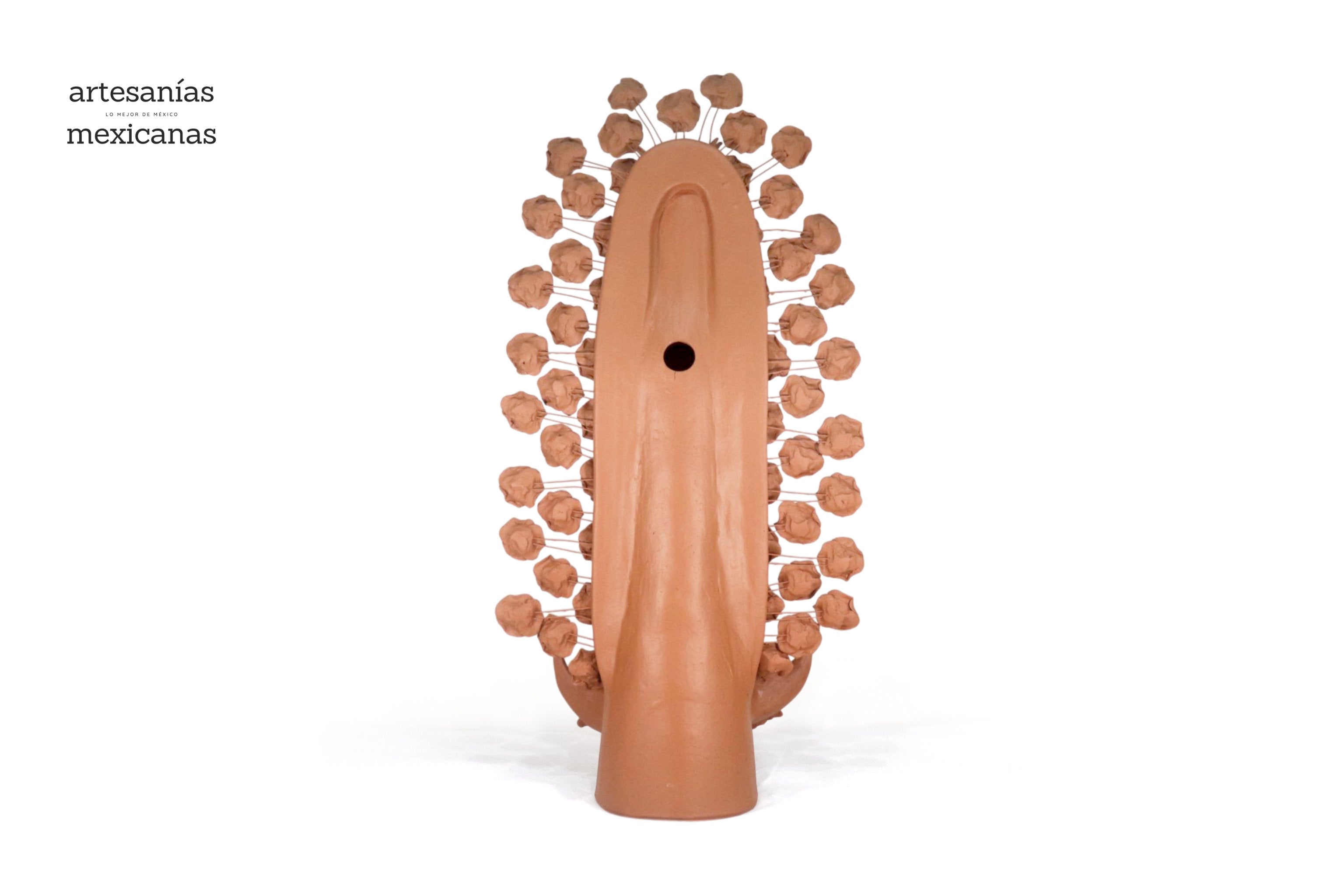 Virgin of Guadalupe - 27.2 in. - Natural Clay Montoya