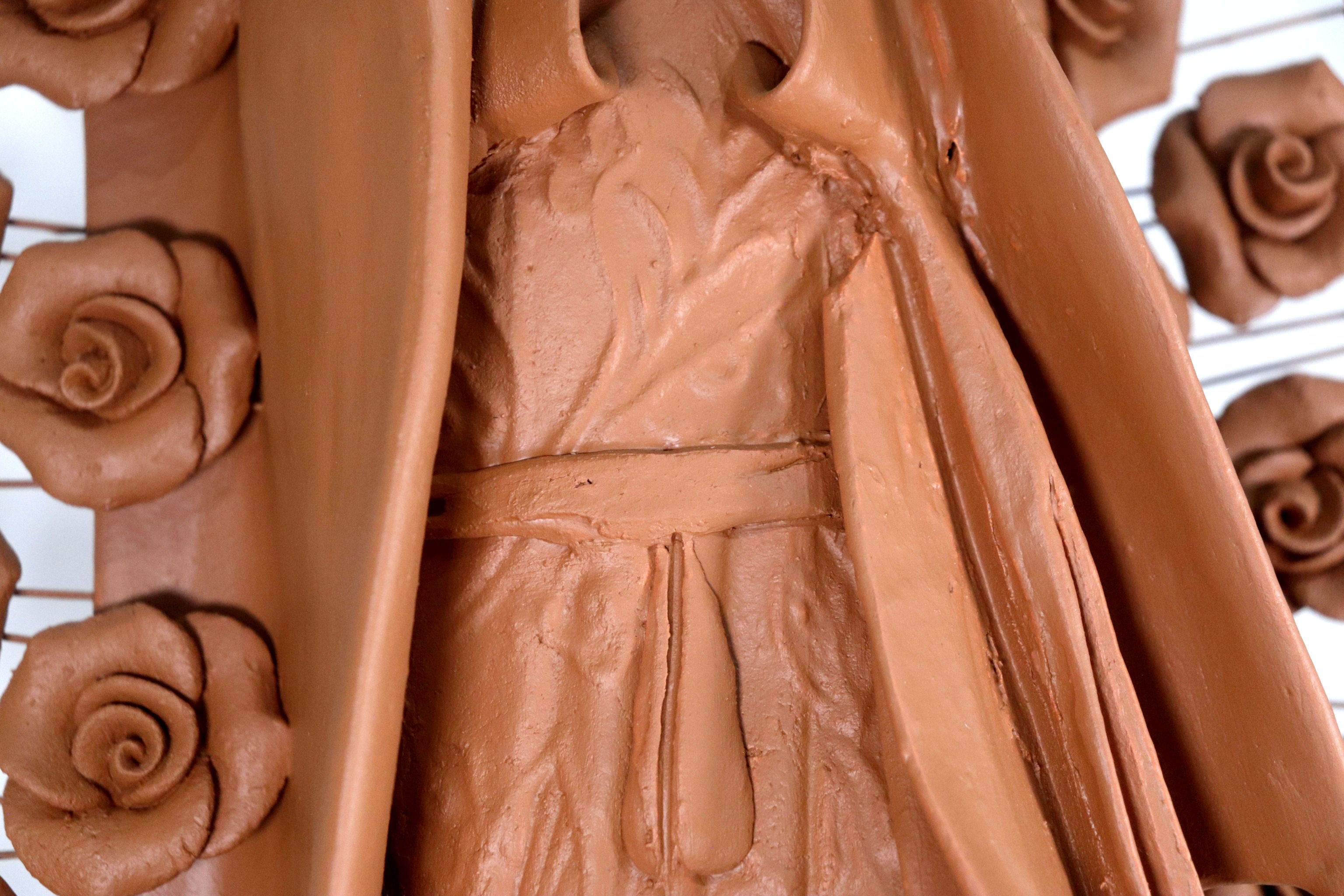 Virgin of Guadalupe - 27.2 in. - Natural Clay Montoya