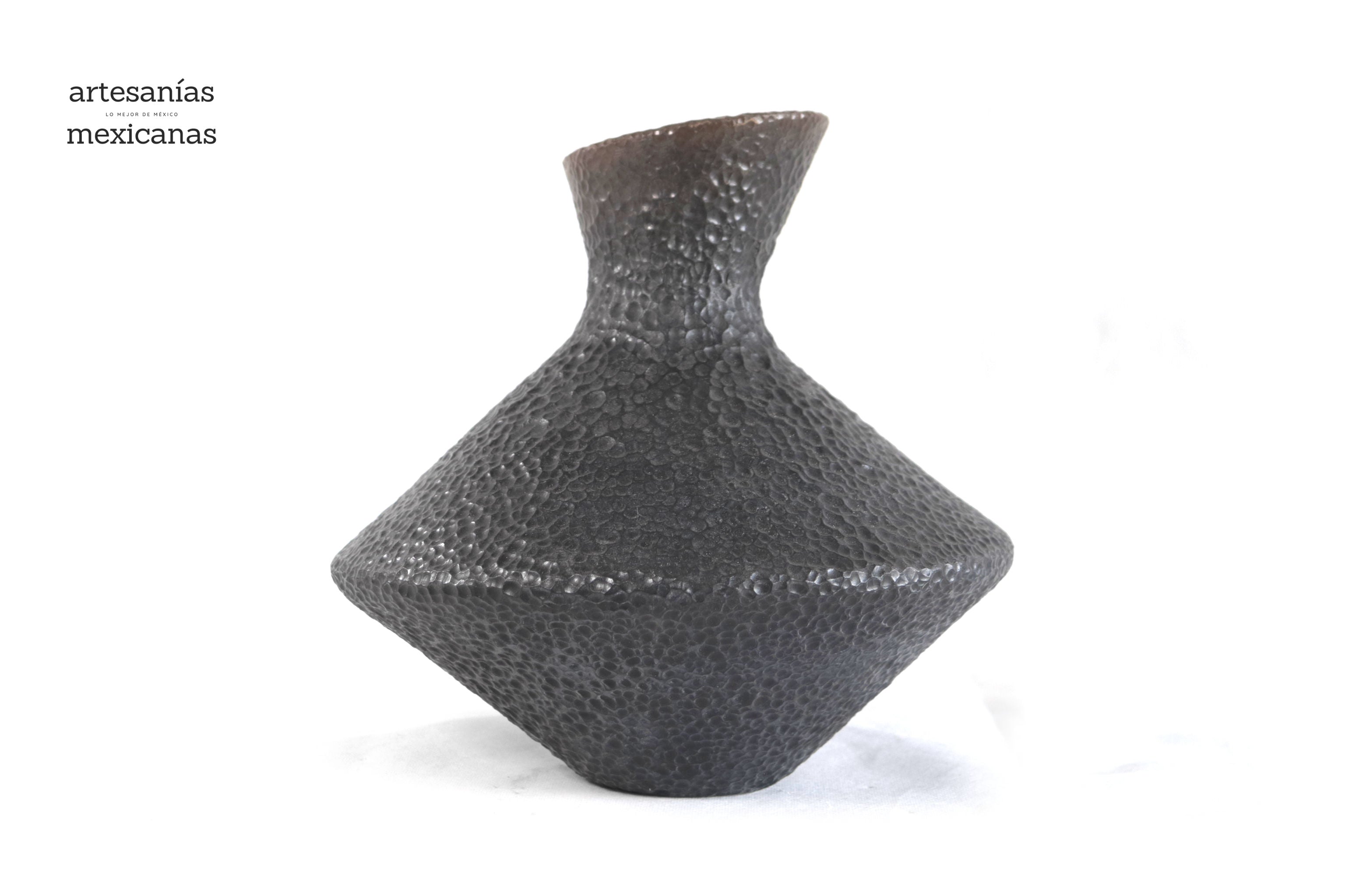 Vase moderno Clay martillado black - 10 in. Trejo