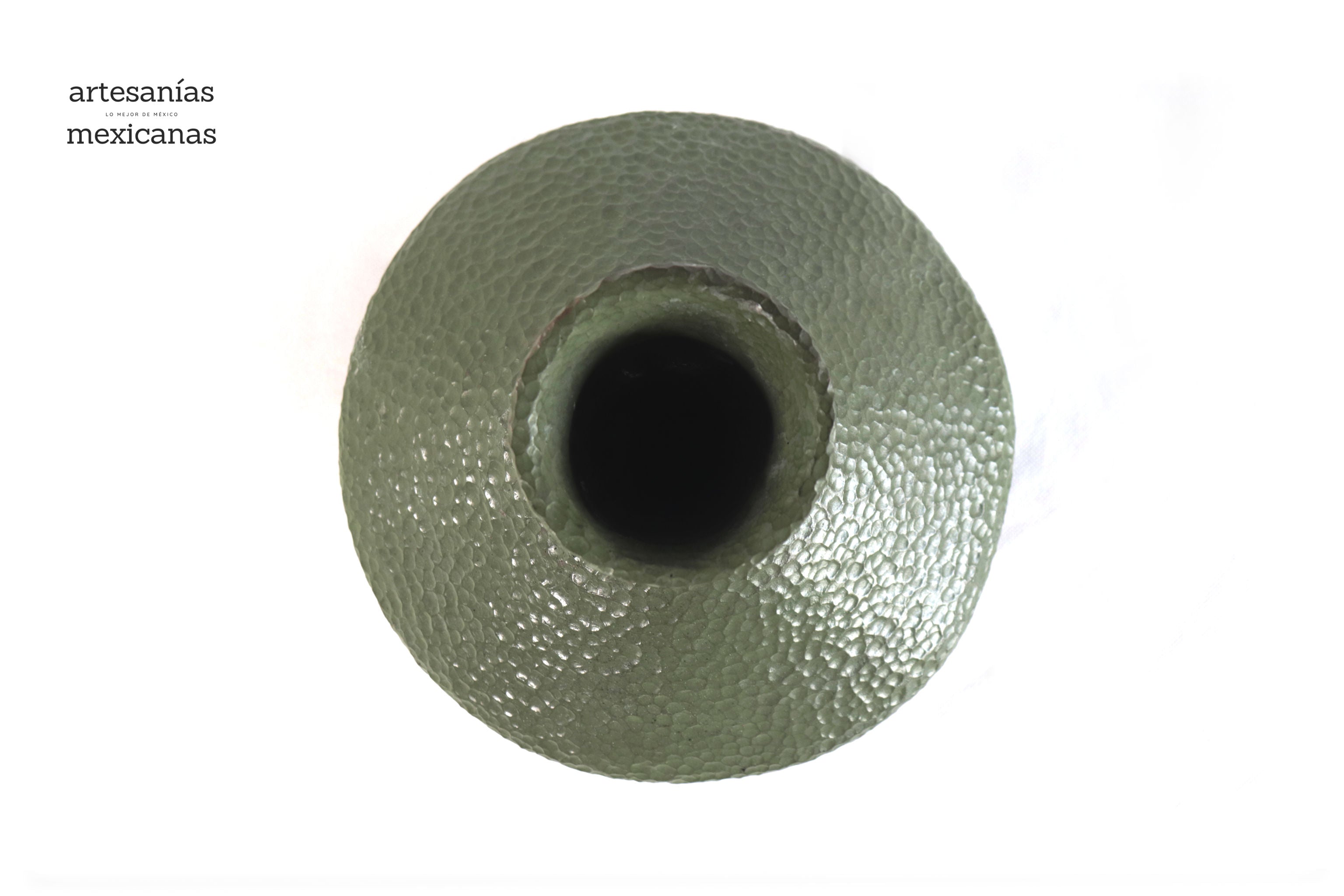 Vase moderno Clay martillado green - 10 in. Trejo