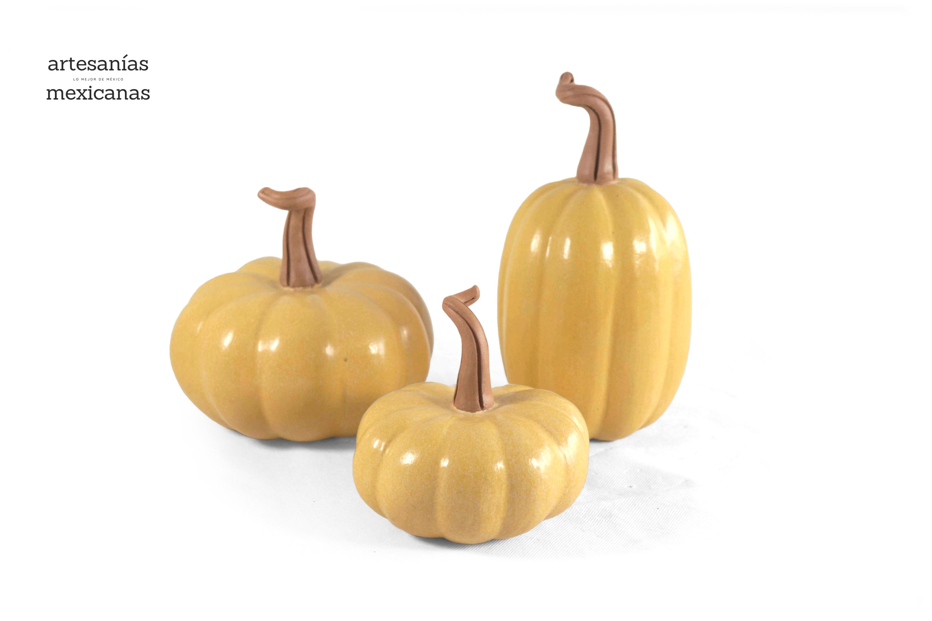 Set of 3 Pumpkins yellow Trejo