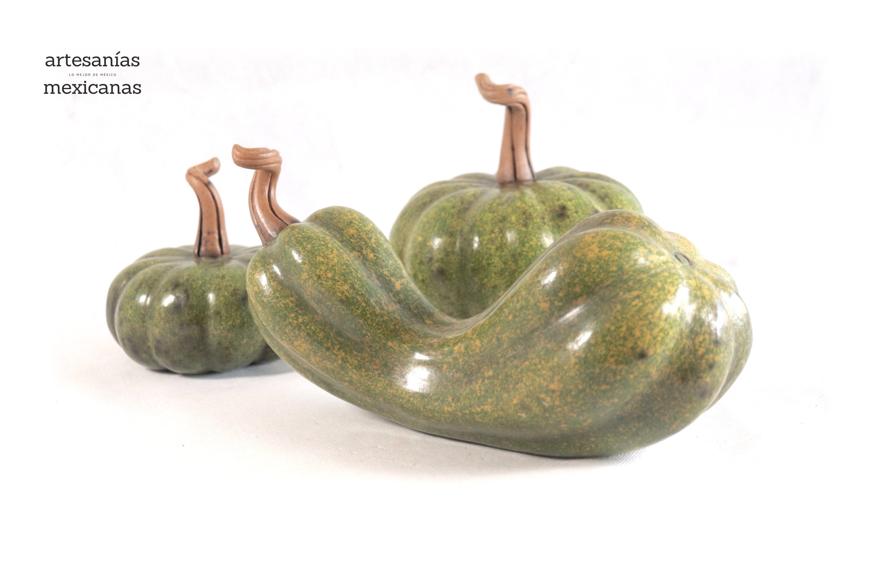 Set of 3 Pumpkins green l Trejo