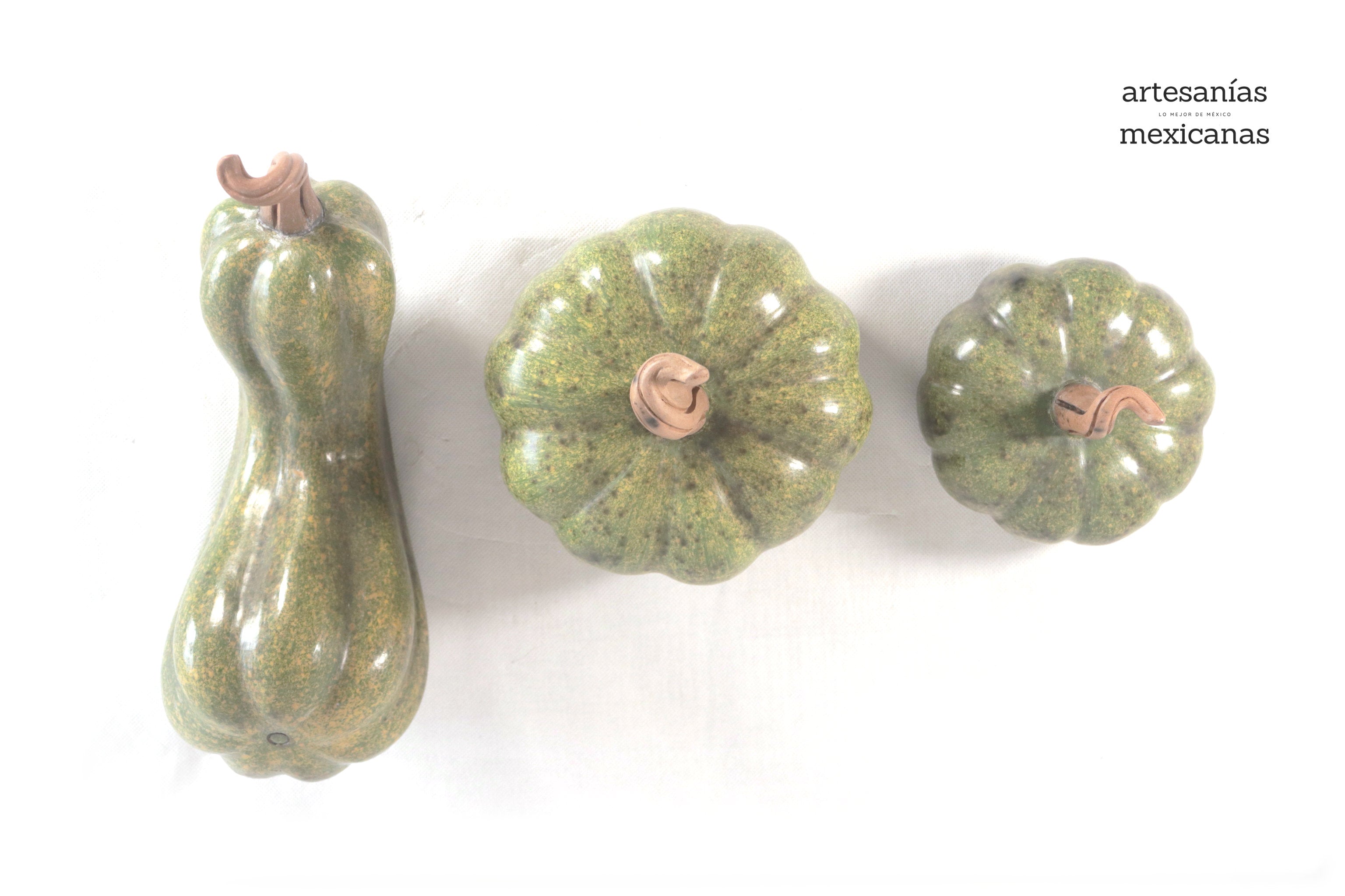 Set of 3 Pumpkins green l Trejo