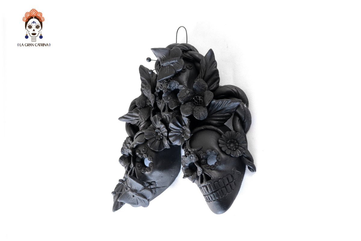 Skulls Blacks with Flowers II - 7.8 in. Brenda Capula