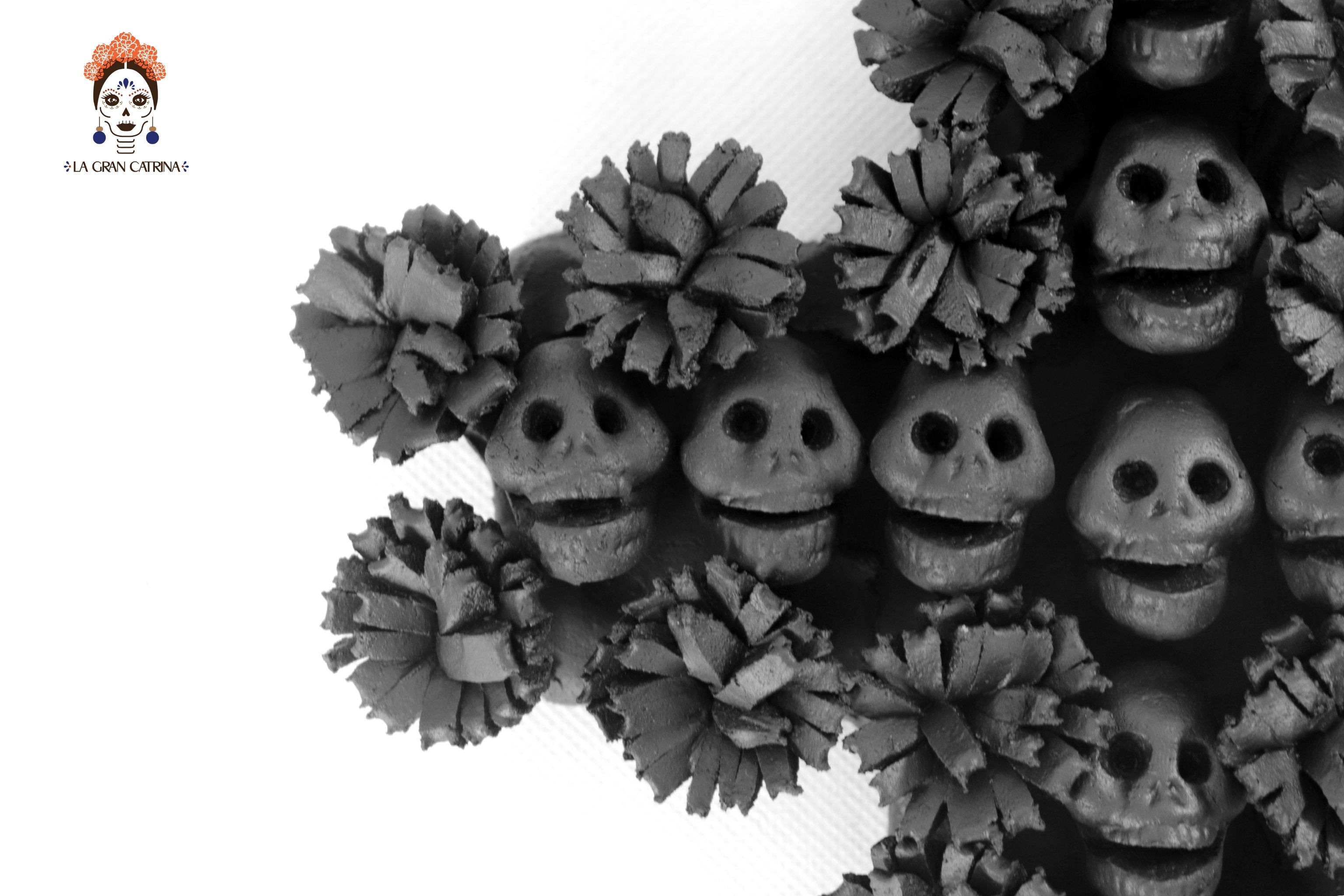 Cross Day of the Dead Clay Black 10 in. Lizbeth Cruces