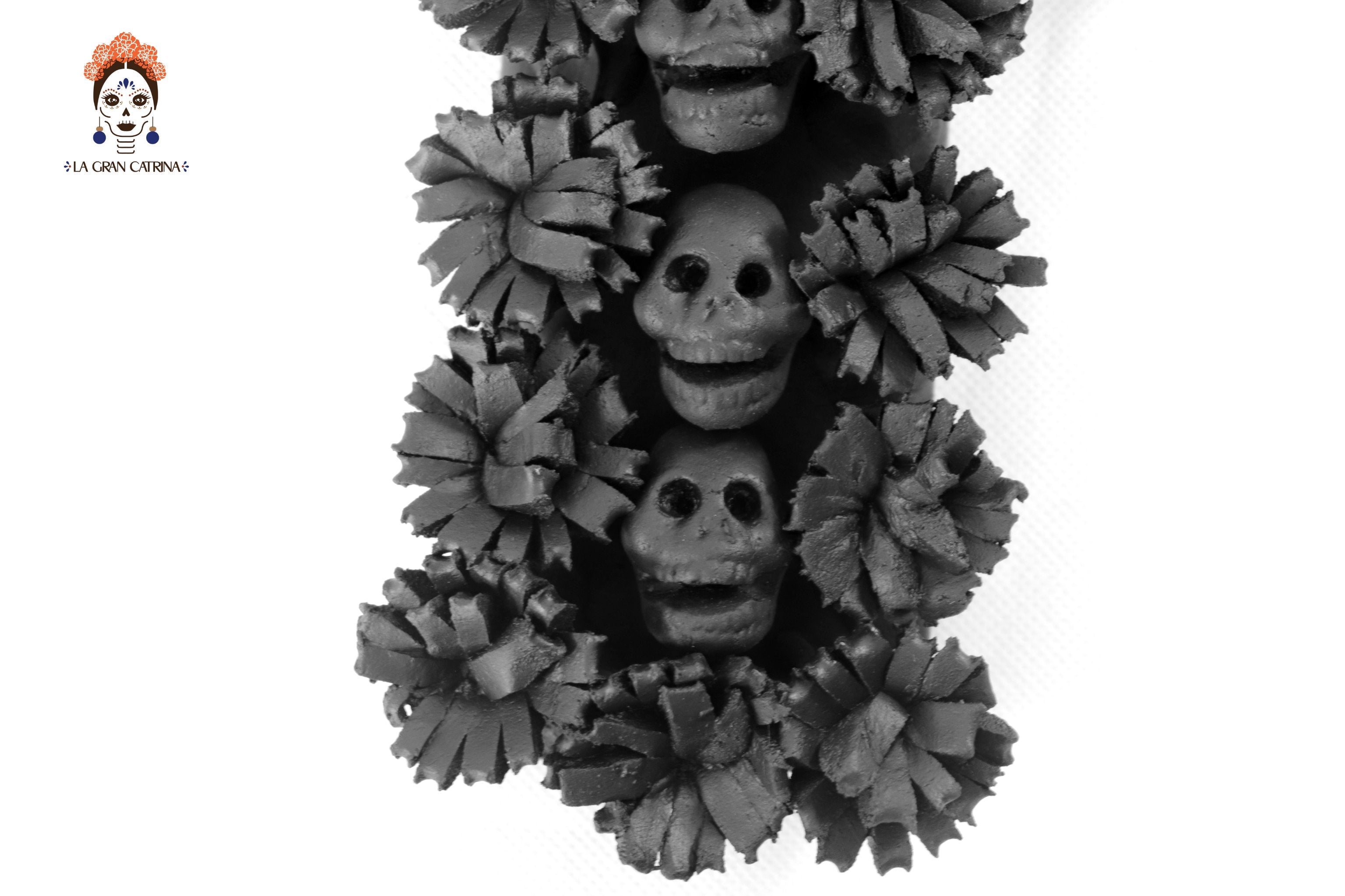 Cross Day of the Dead Clay Black 10 in. Lizbeth Cruces