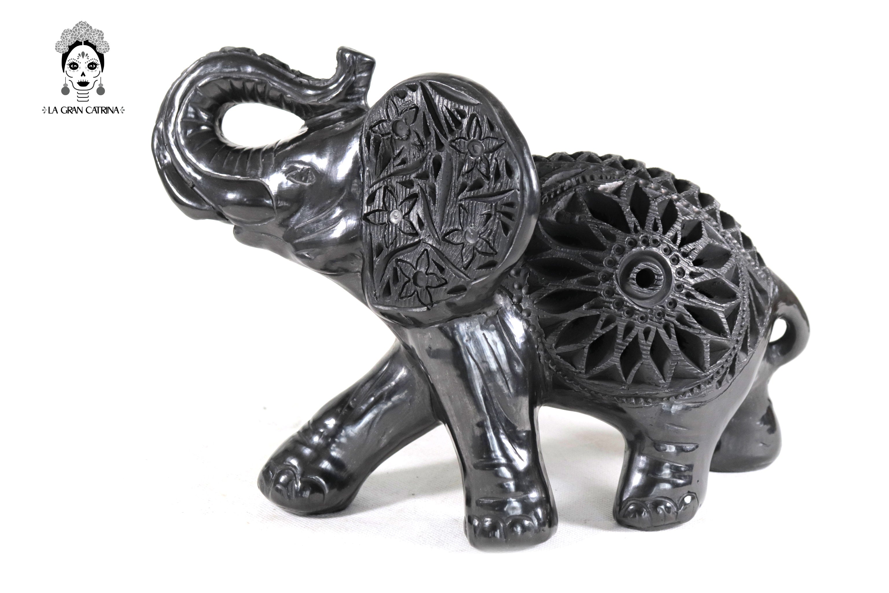 Elefante of Black Clay - 7 in. Tere Oax