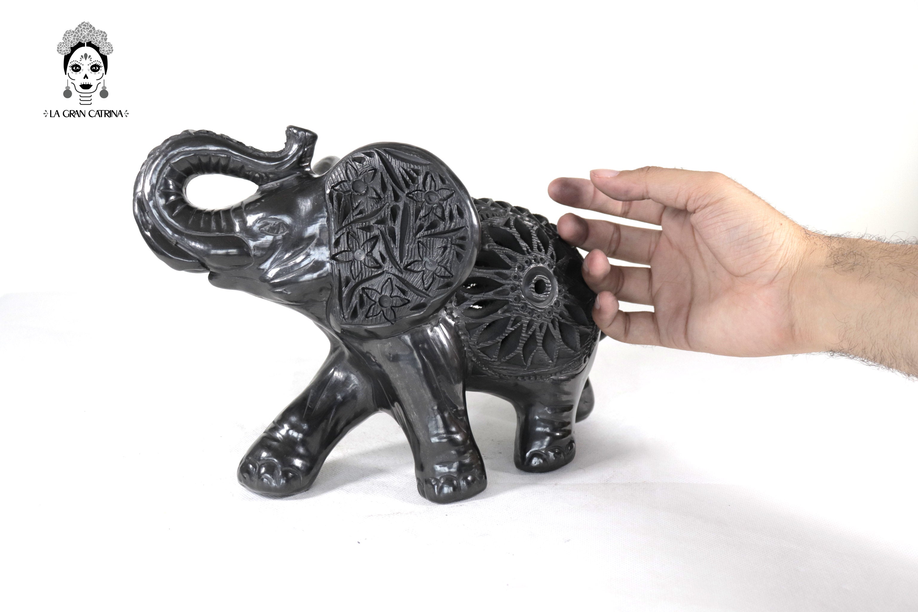 Elefante of Black Clay - 7 in. Tere Oax