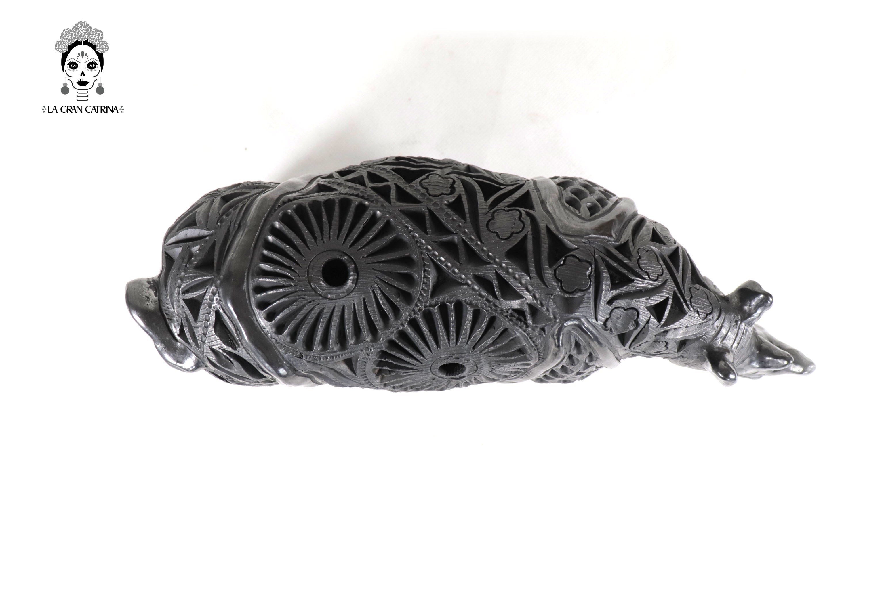 Black Clay Rhinoceros - 5.5 in. Tere Oax