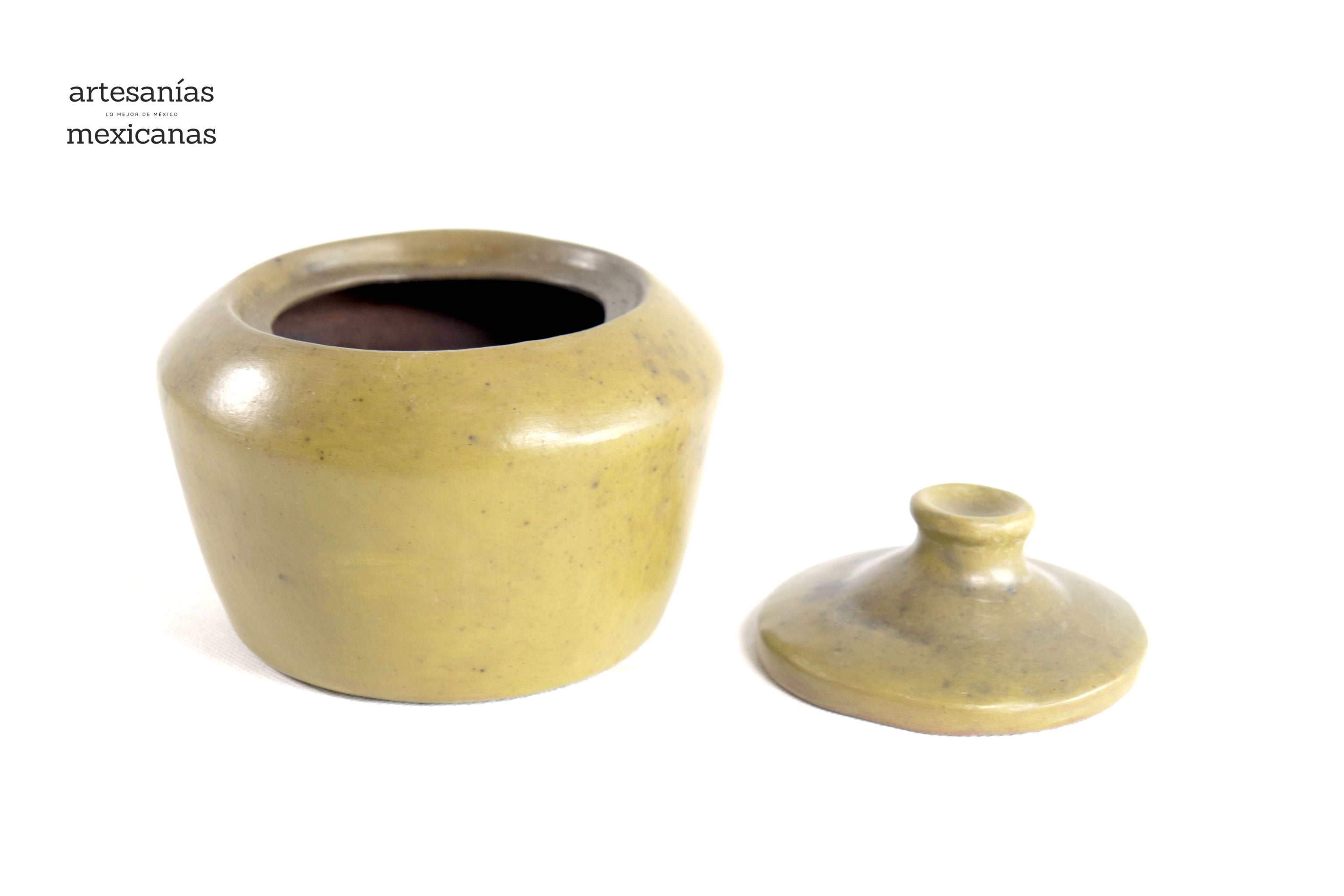 Sugar Bowl olive green - 4.7 in. - Handcraft Wholesale Trejo