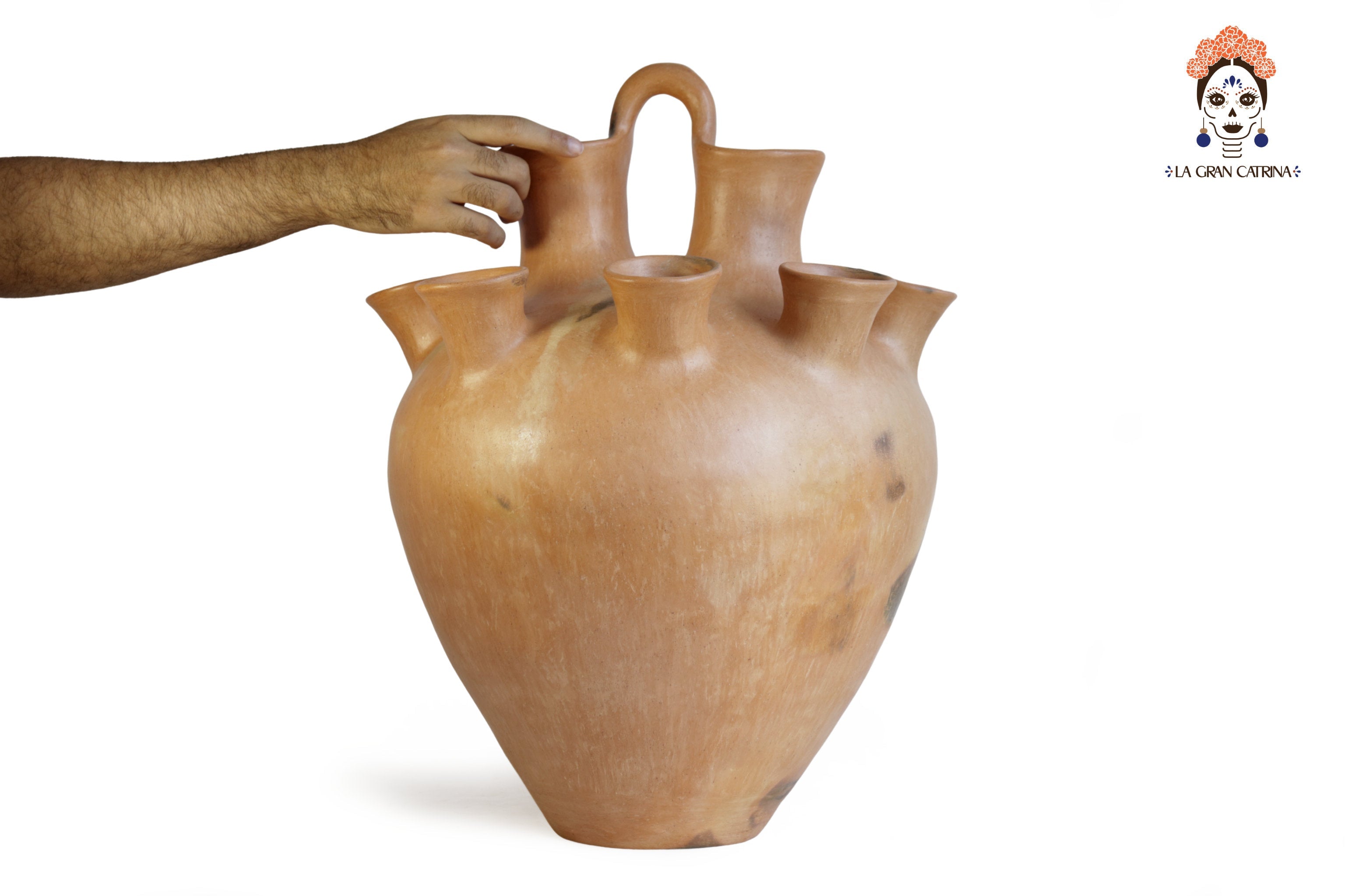 Vessel Ancestral Mixe of 10 openings - 20.8 in. Silvia Mixe