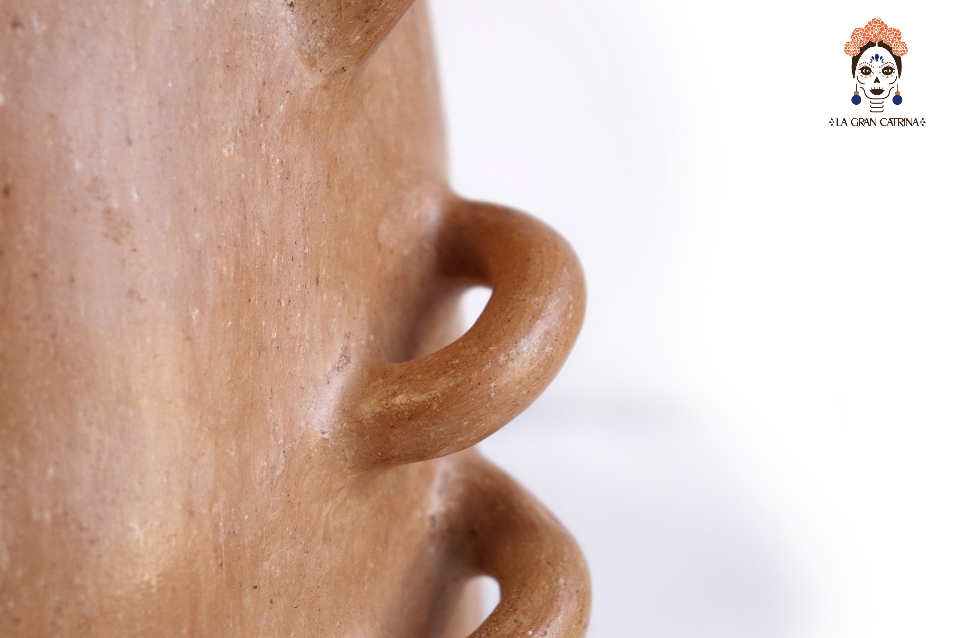Vessel Ancestral Mixe with ladder handles - 11.4 in. Silvia Mixe