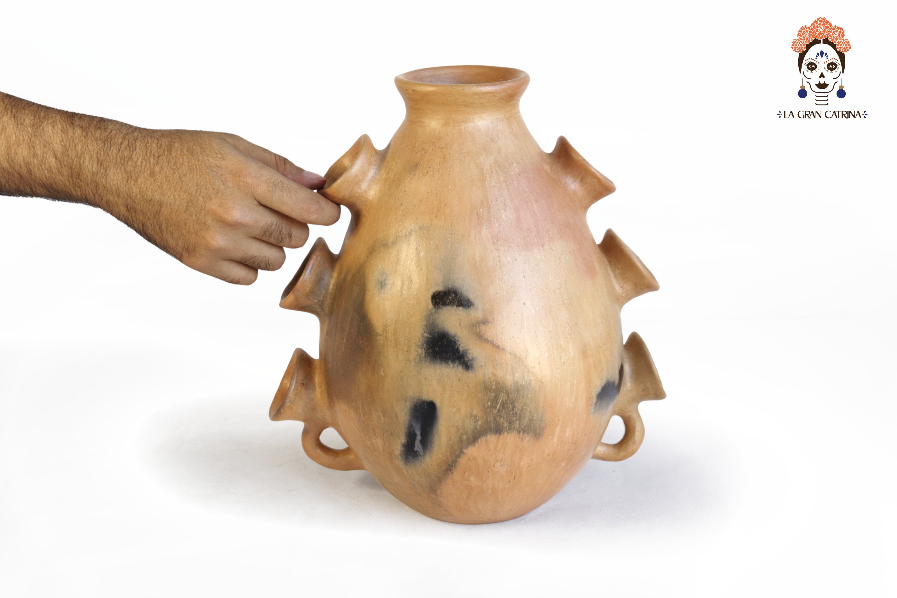 Vessel Ancestral Mixe with 7 openings - 11.8 in. Silvia Mixe