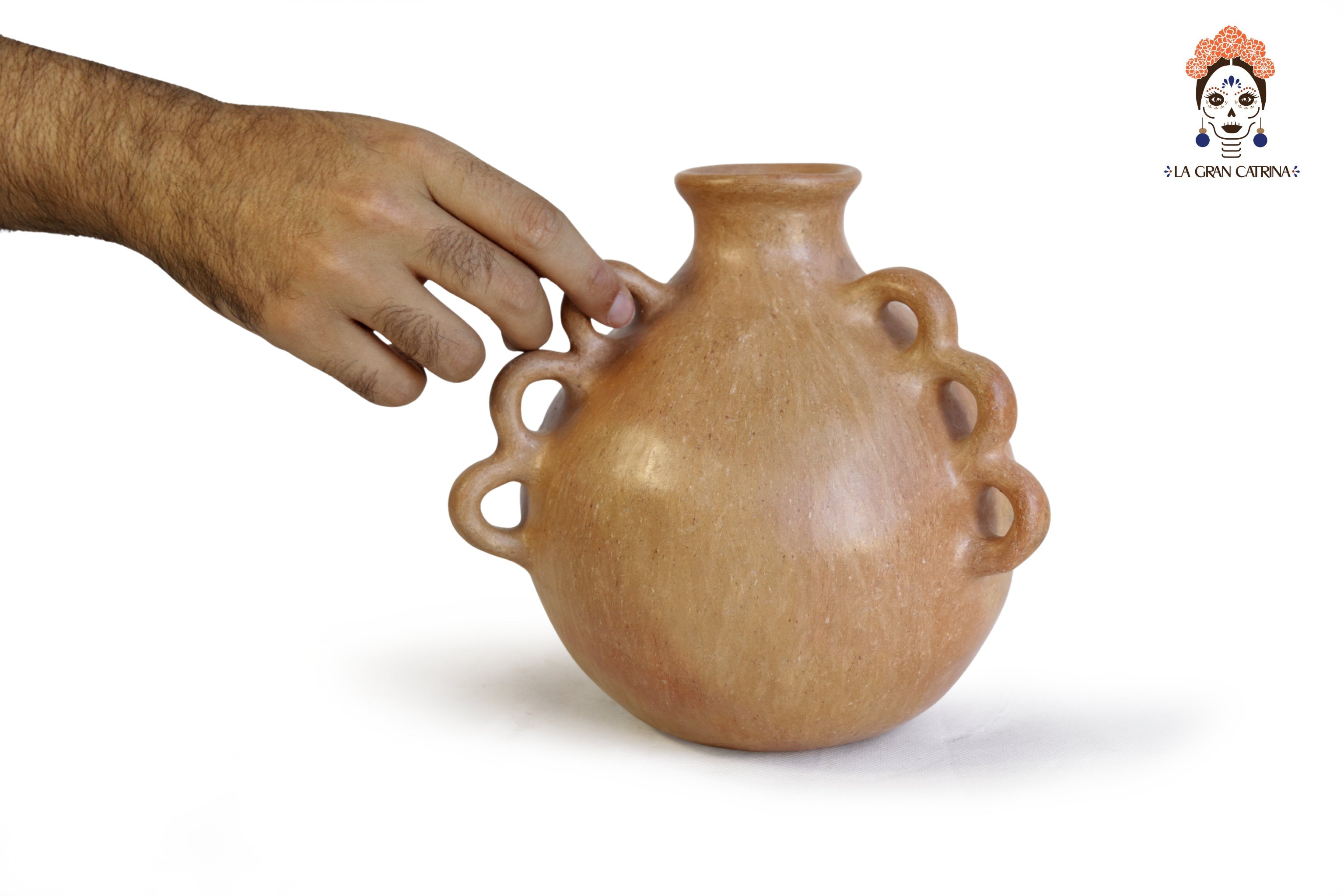 Vessel Ancestral Mixe with 9 handles - 7.8 in. Silvia Mixe