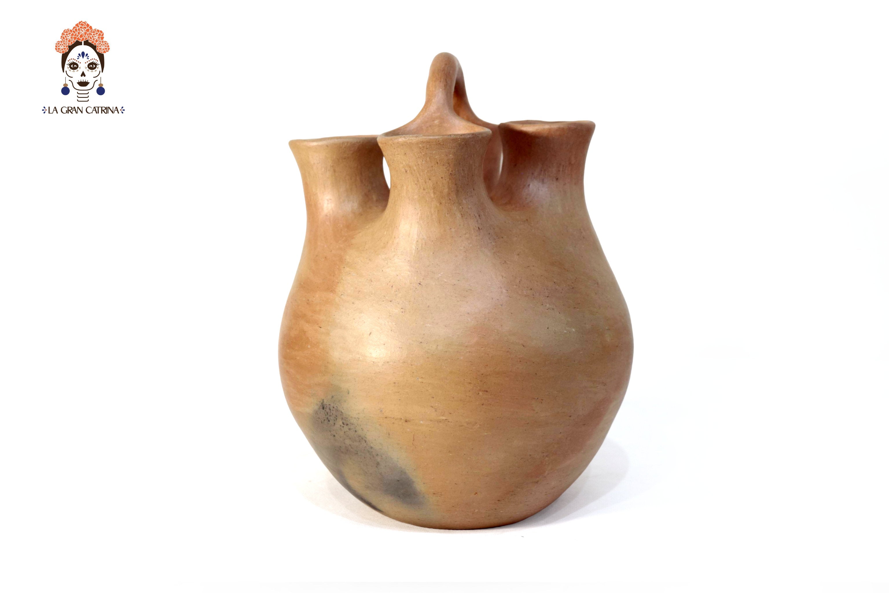 Vessel Ancestral Mixe with 4 openings - 9.4 in. Silvia Mixe