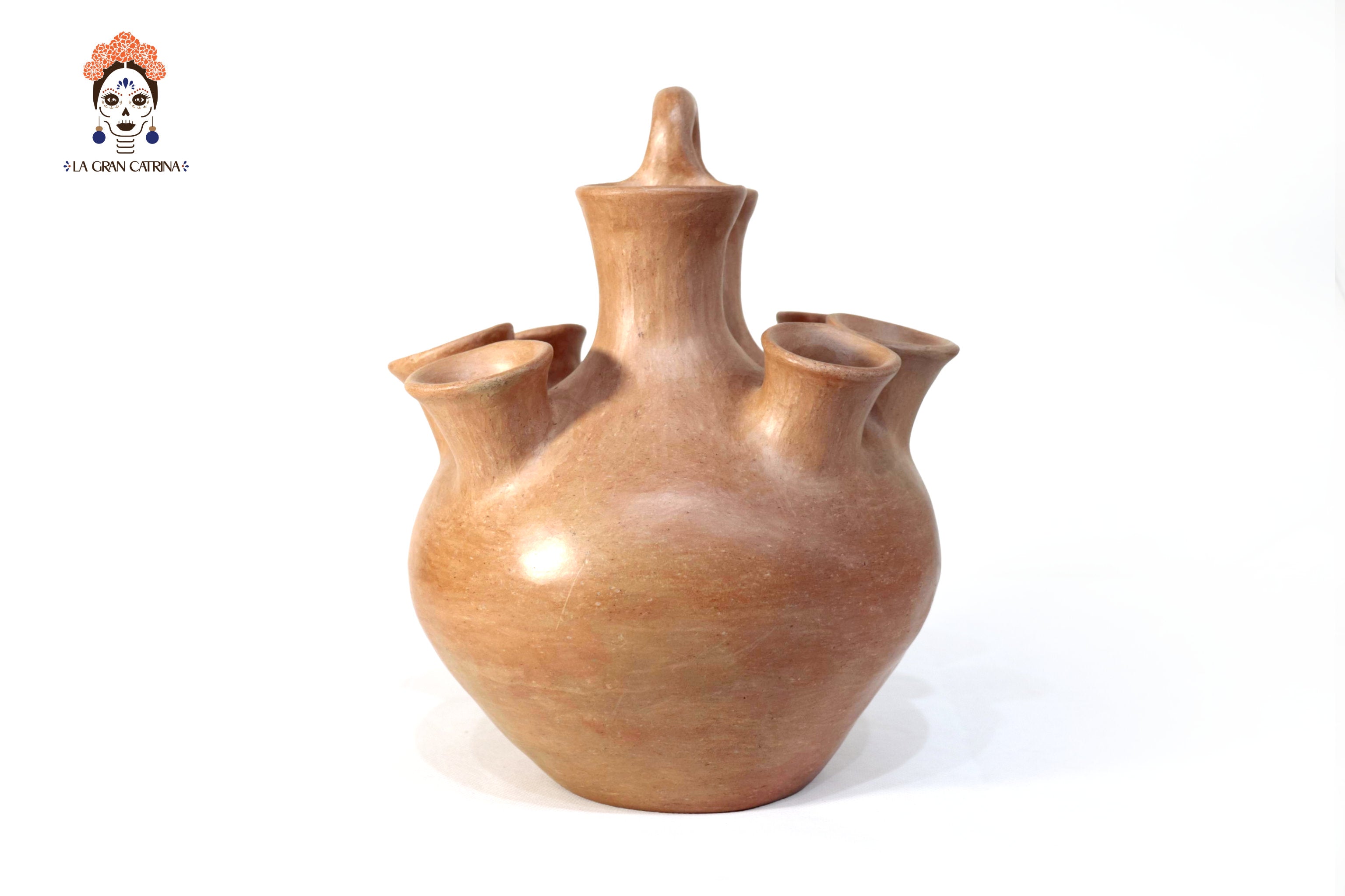 Vessel Ancestral Mixe with 8 openings - 10.6 in. Silvia Mixe