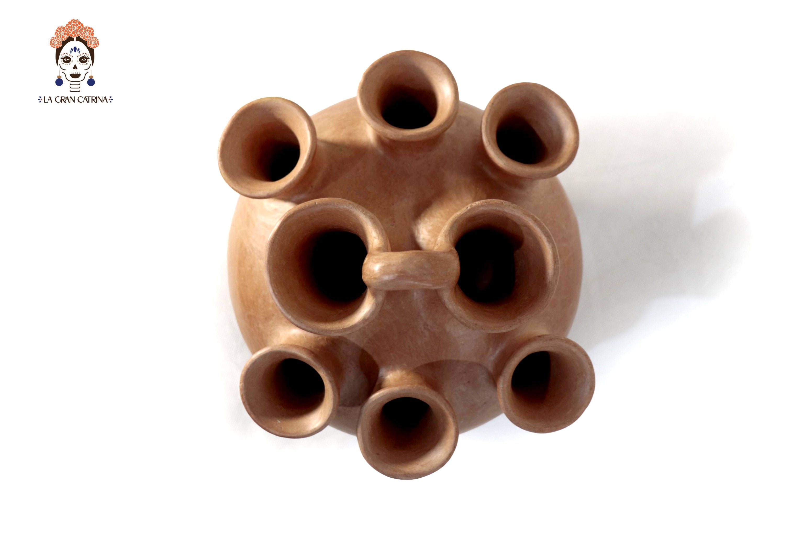 Vessel Ancestral Mixe with 8 openings - 10.6 in. Silvia Mixe