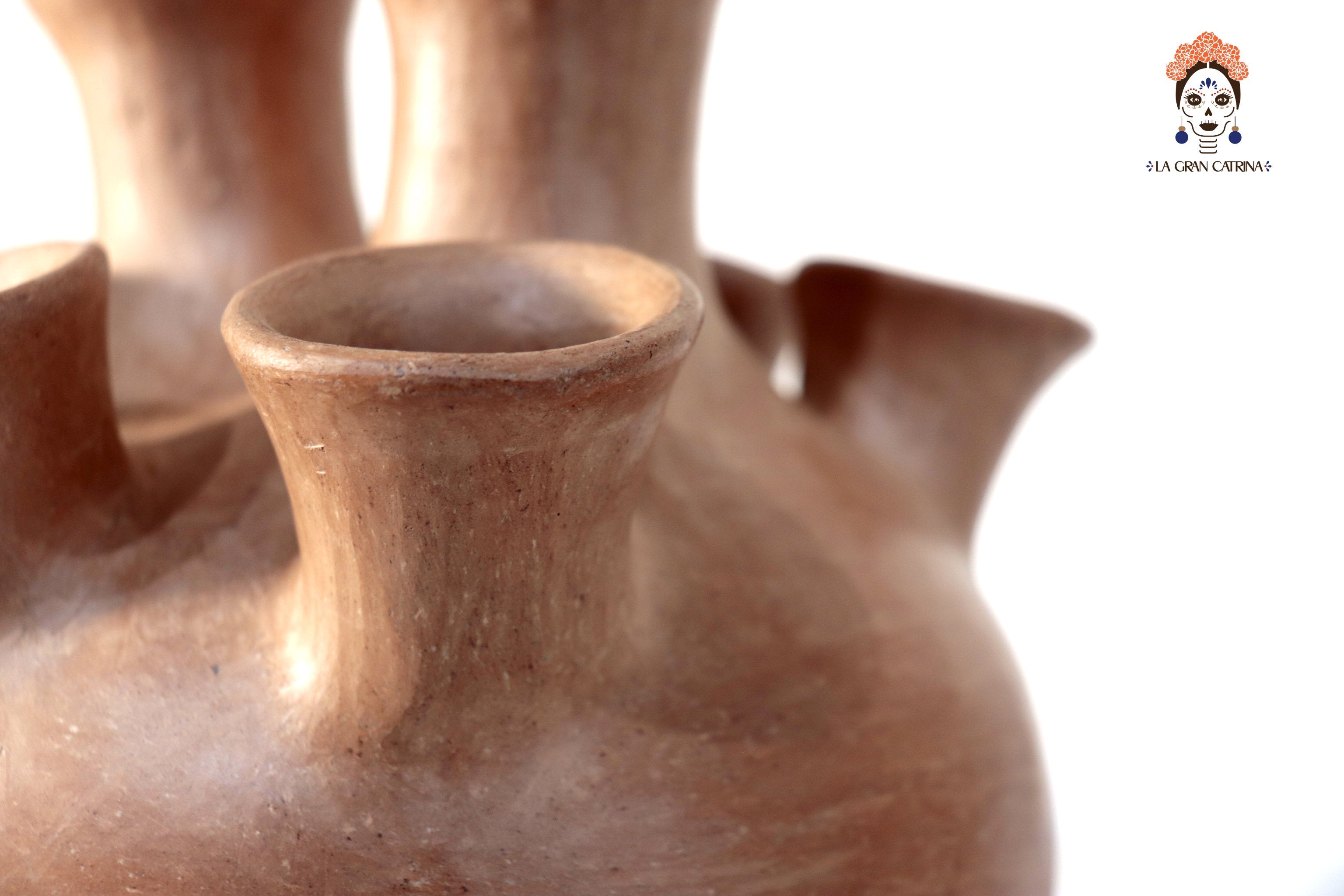 Vessel Ancestral Mixe with 8 openings - 10.6 in. Silvia Mixe