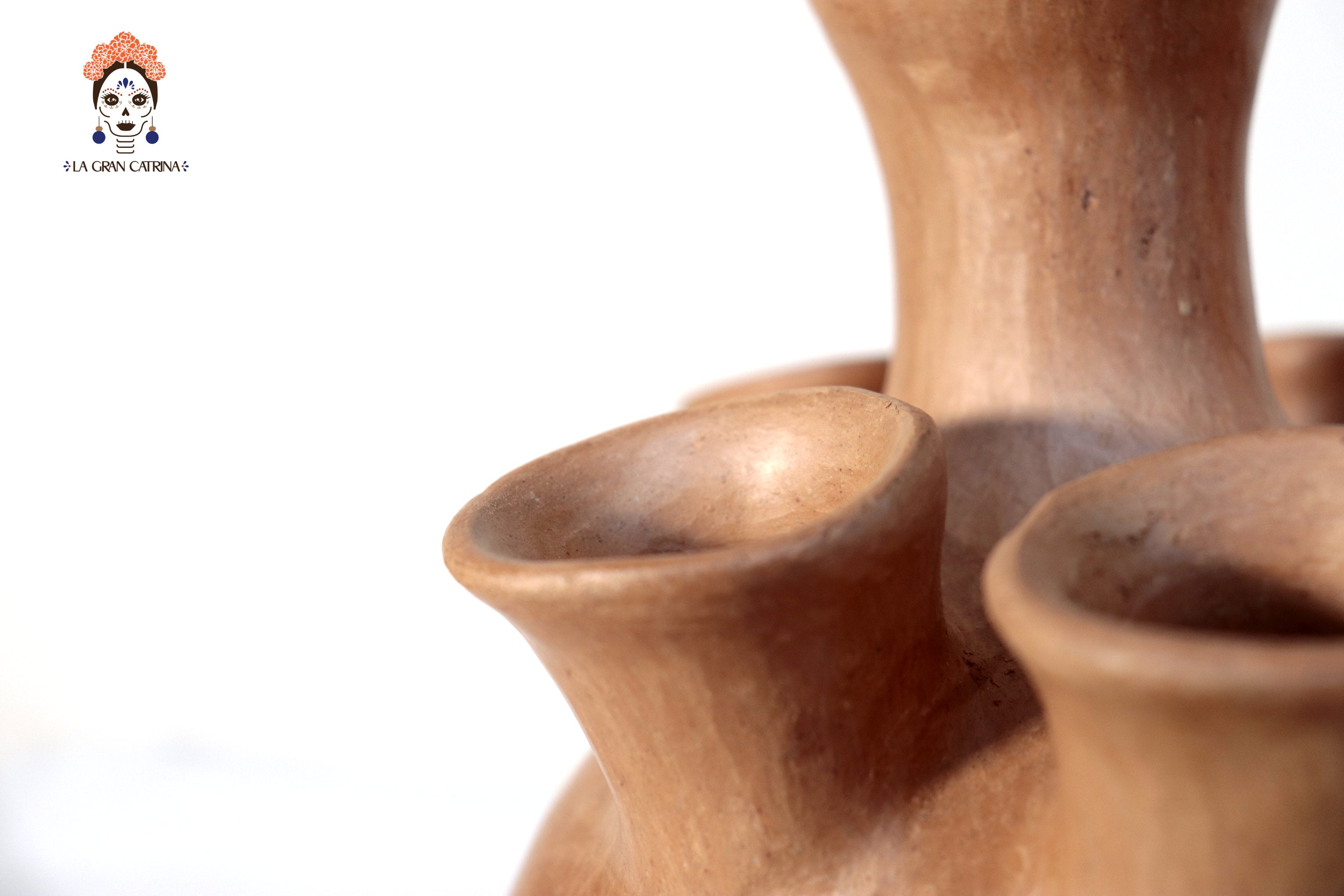 Vessel Ancestral Mixe with 8 openings - 10.6 in. Silvia Mixe