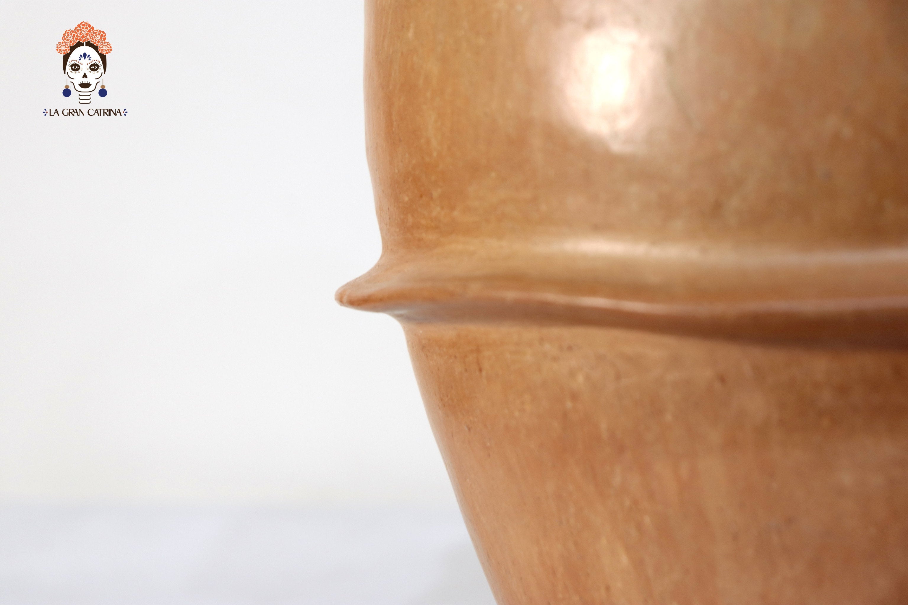 Vessel Mixe Tlahui Huipil of Natural Clay - 14.9 in. - in. Production Silvia Mixe