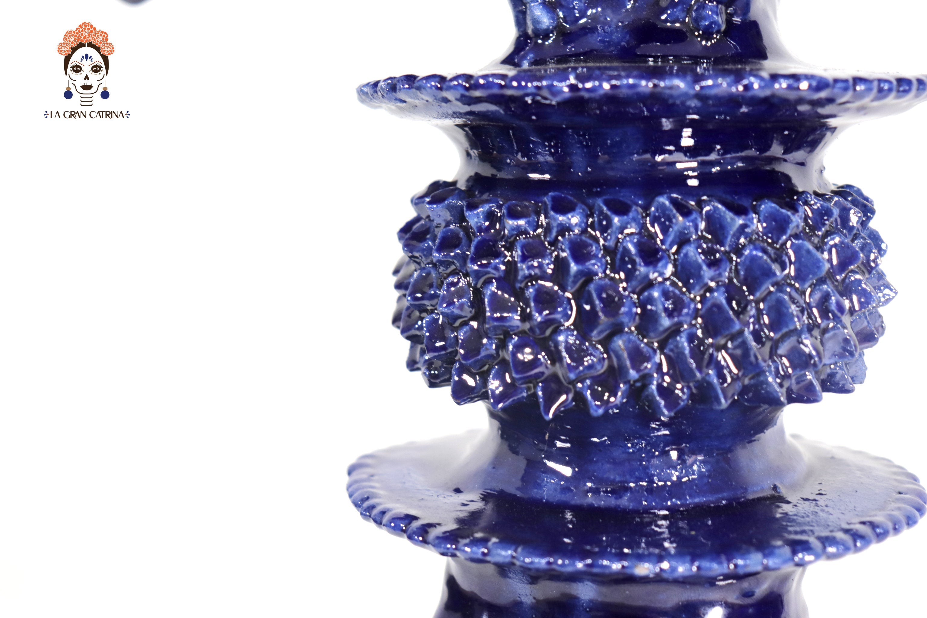Candleholder Blue 5-Candle - Glazed Clay - 20 in. Juan Gtz