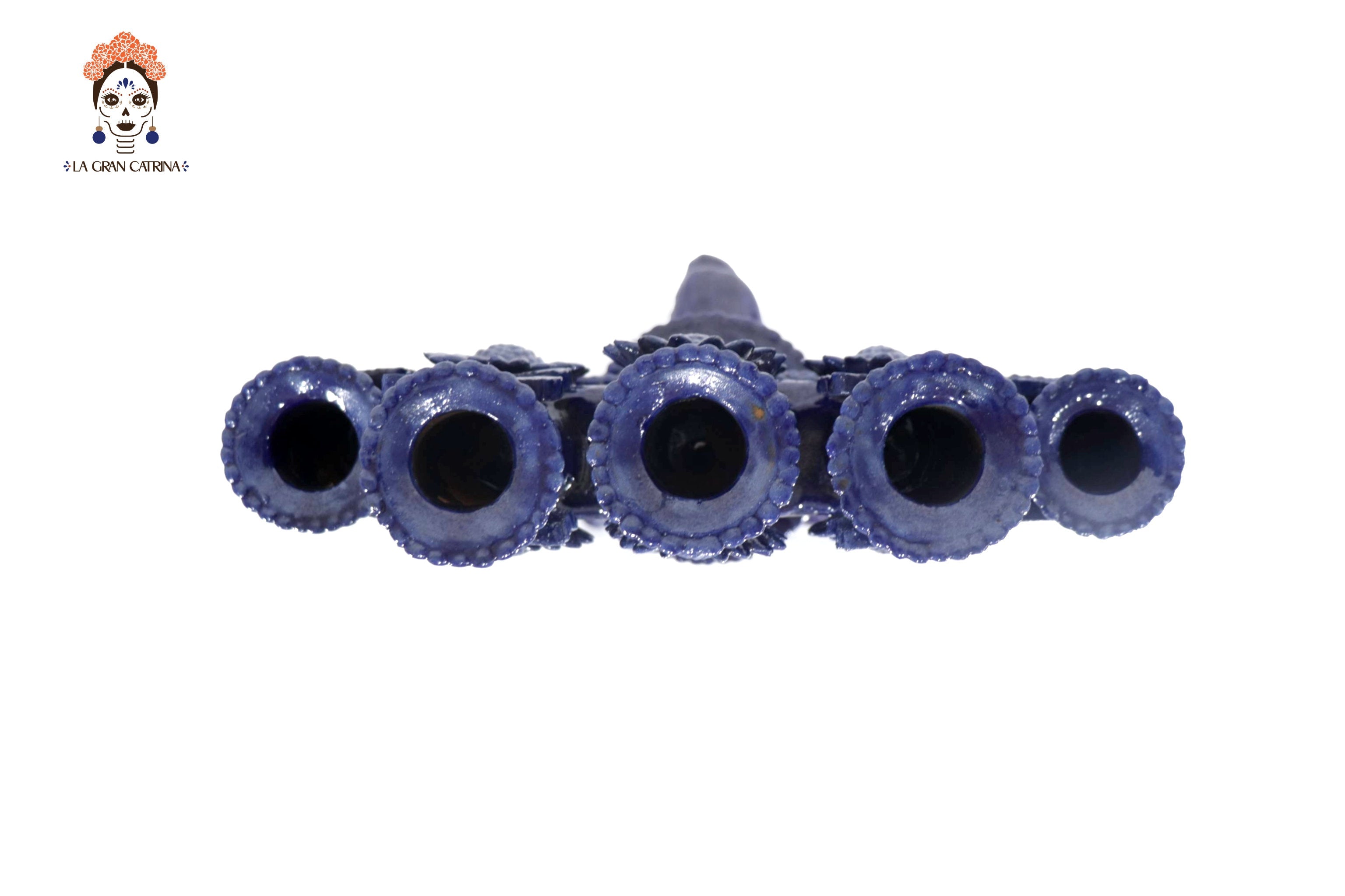 Candleholder Blue 5-Candle - Glazed Clay - 20 in. Juan Gtz