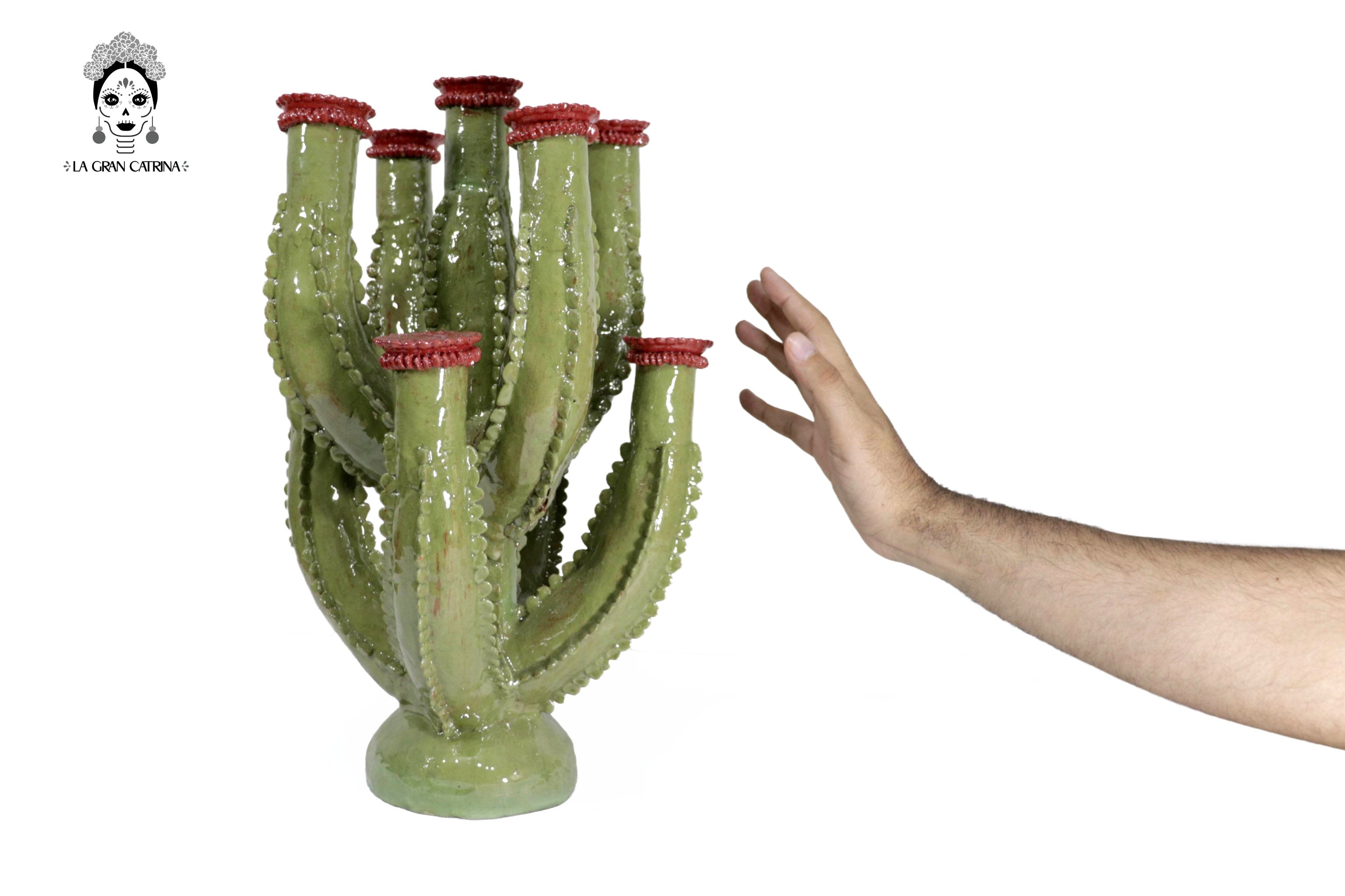Candleholder Prickly Pear Cactus Olive - 17.3 in. Juan Gtz