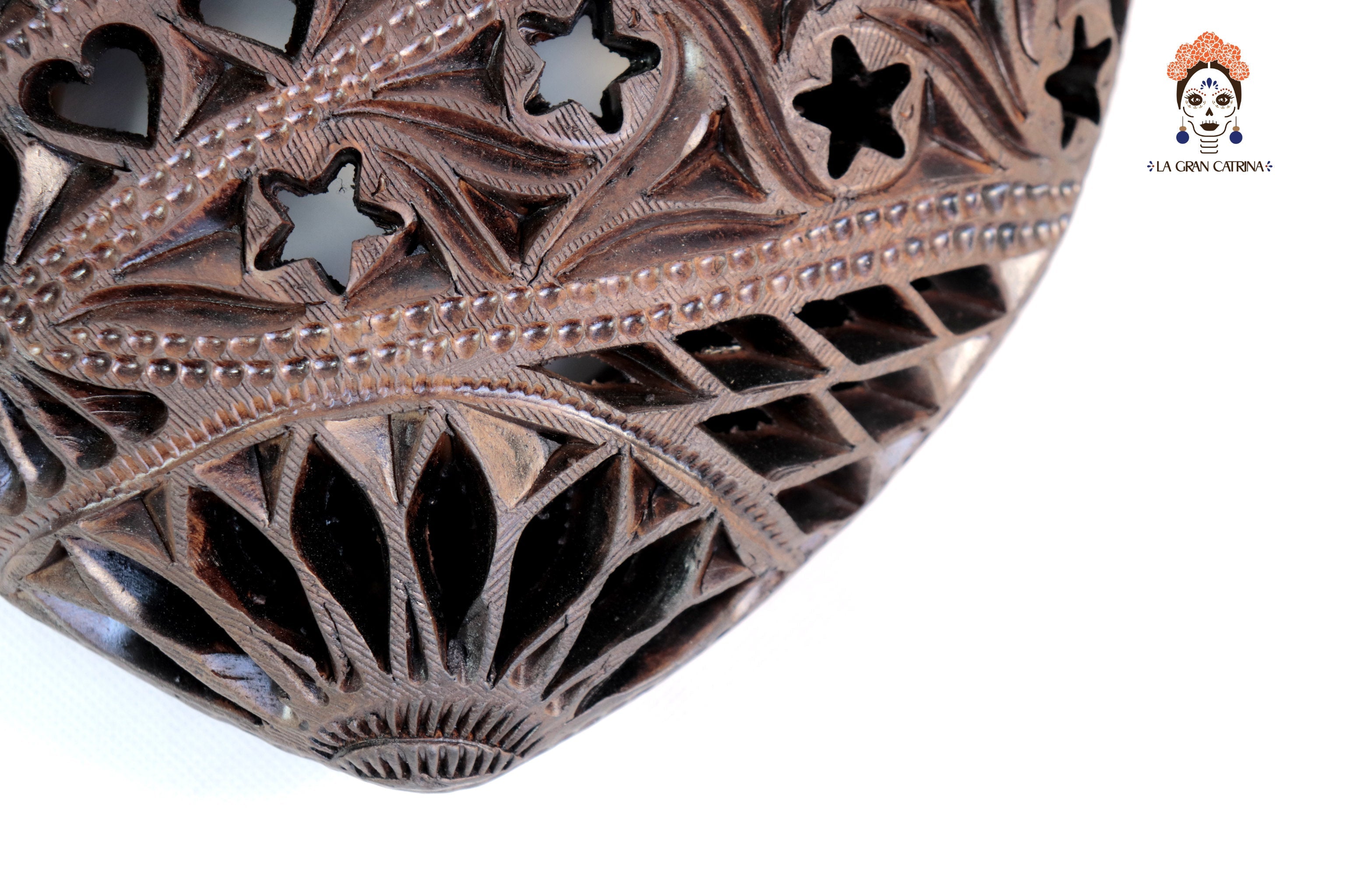 Heart Arteria Brown en Black Clay 11 in. Tere Oax