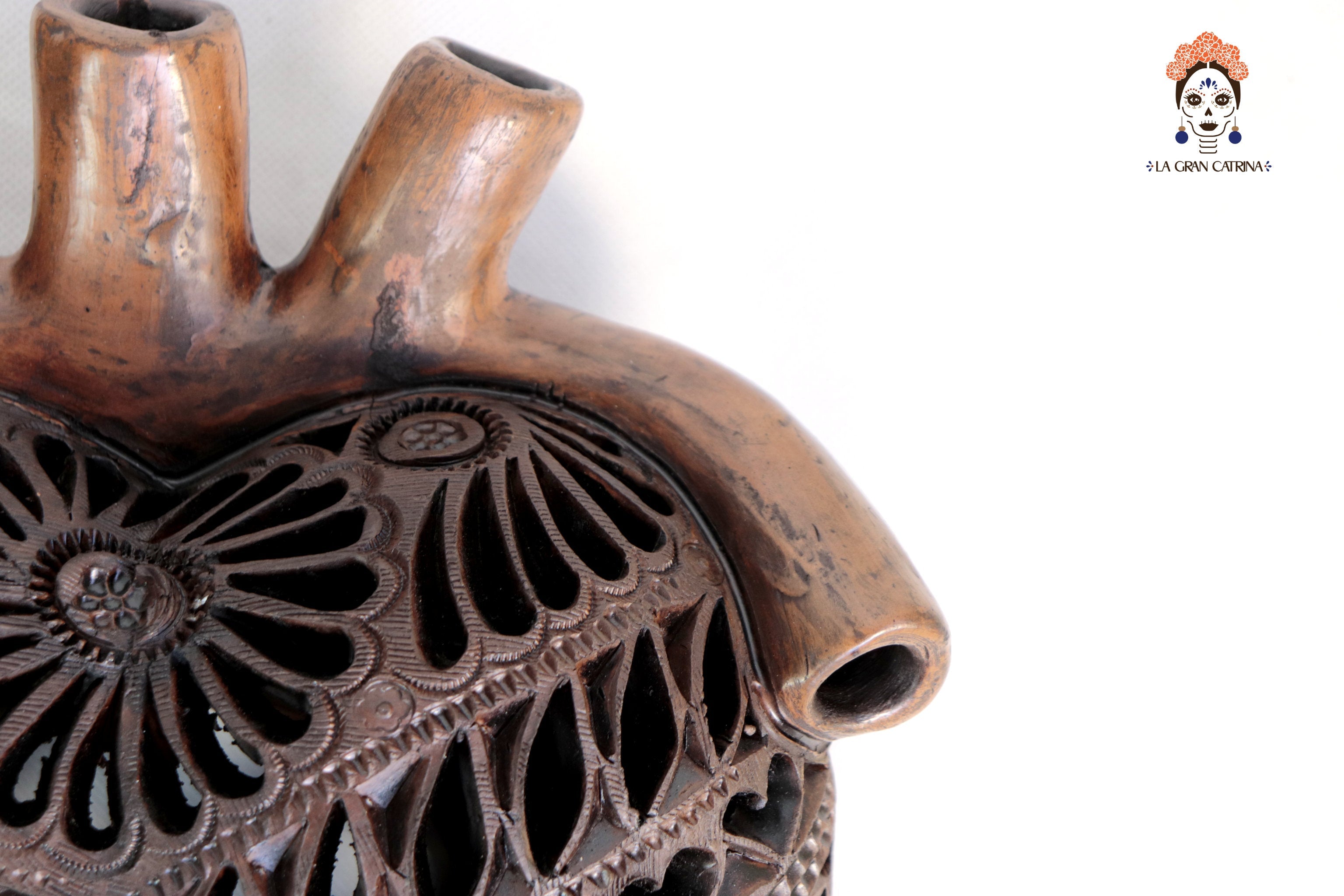 Heart Arteria Brown en Black Clay 11 in. Tere Oax