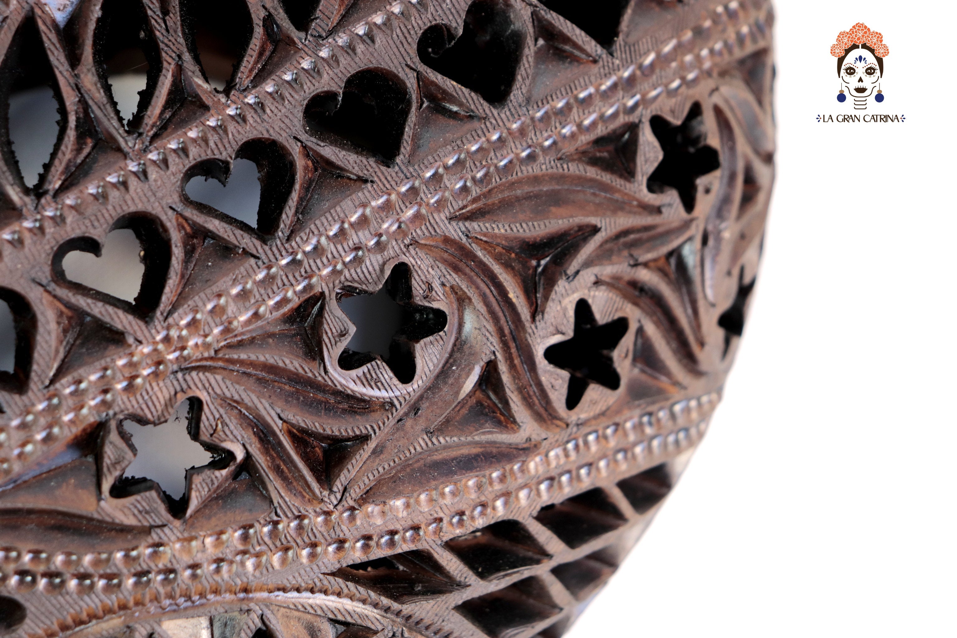 Heart Arteria Brown en Black Clay 11 in. Tere Oax