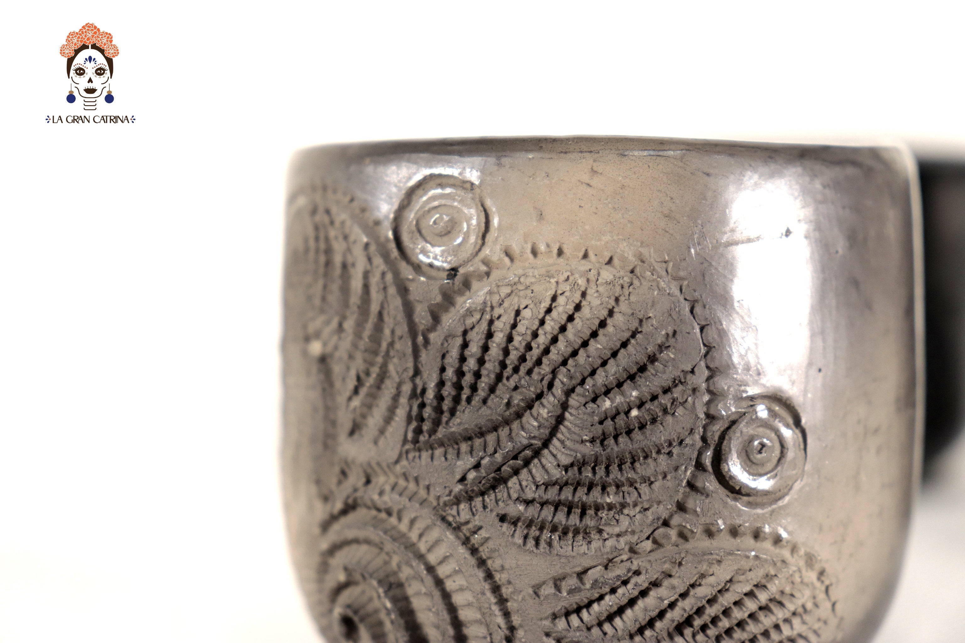 Handcrafted Black Clay Shot Glasses - Wholesale 10+ Pieces or More. 2.5 in. Tere Oax