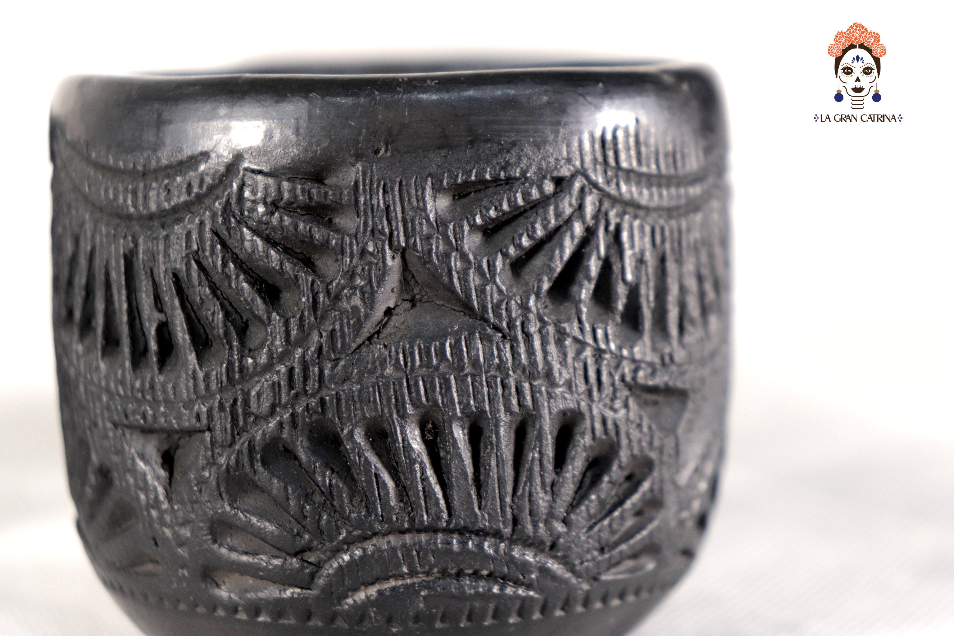 Handcrafted Black Clay Shot Glasses - Wholesale 10+ Pieces or More. 2.5 in. Tere Oax