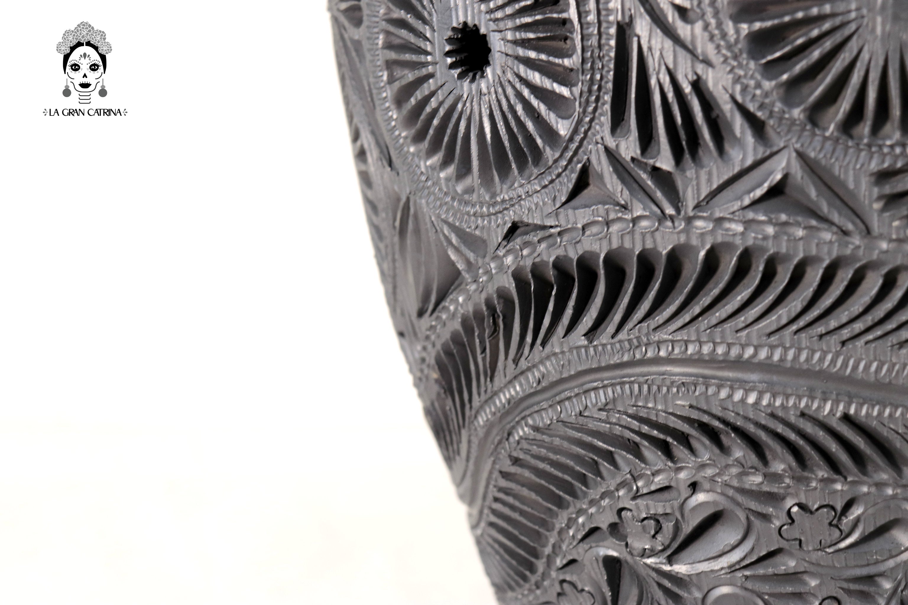 Handcrafted Black Clay Tibor Jar 13.7 in. Tere Oax