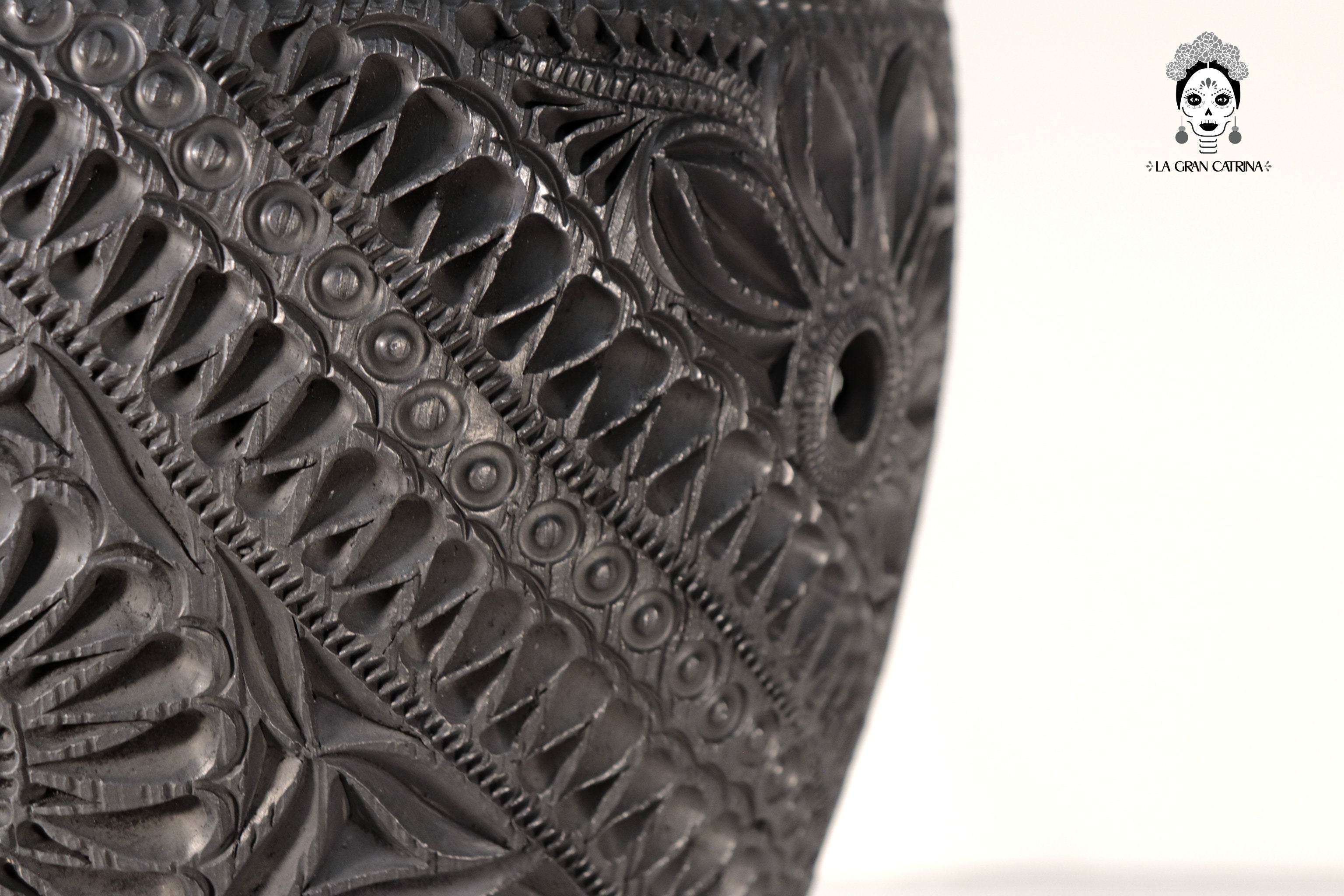 Handcrafted Black Clay Tibor Jar II 13.7 in. - in. Production Tere Oax