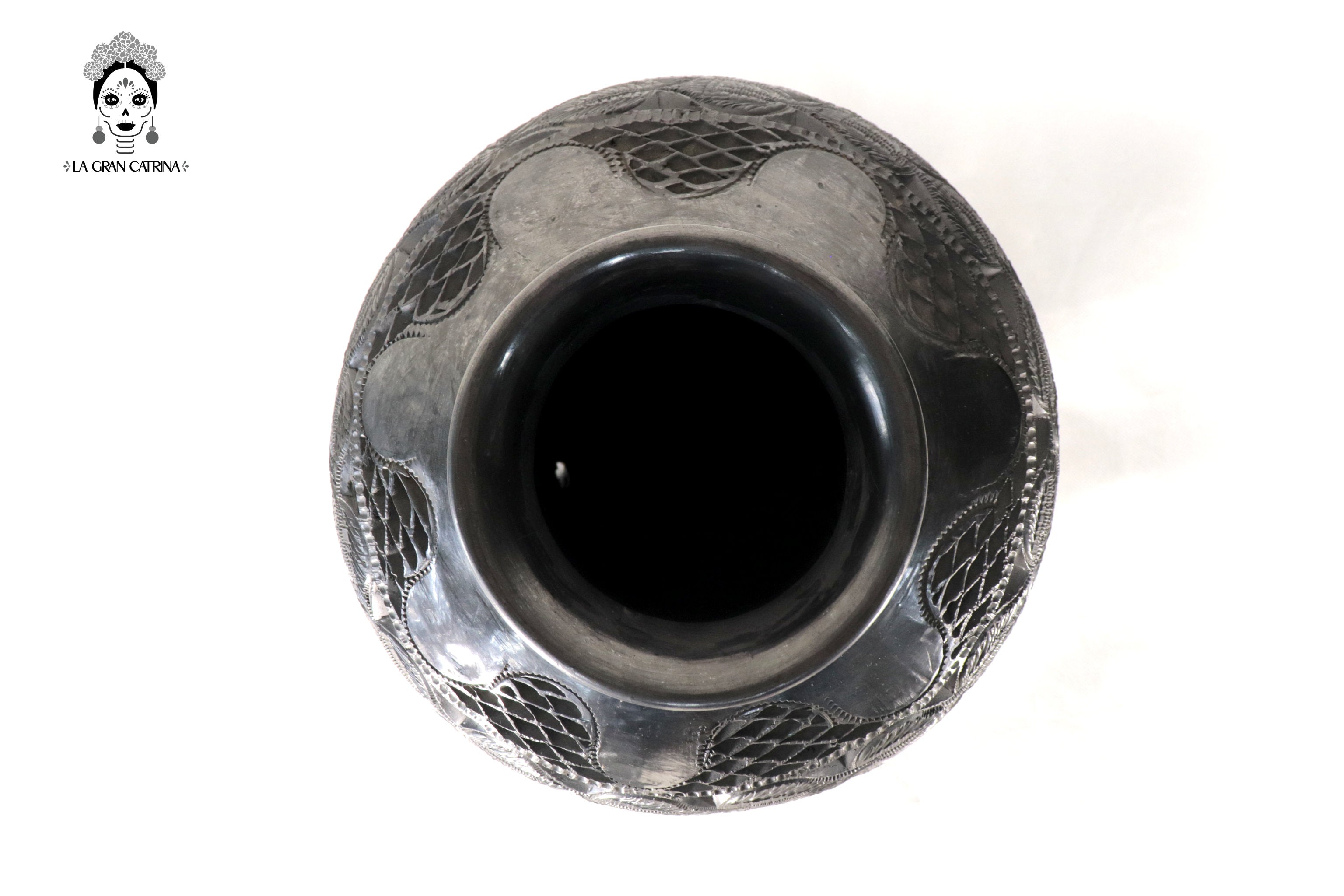 Handcrafted Black Clay Tibor Jar II 13.7 in. - in. Production Tere Oax