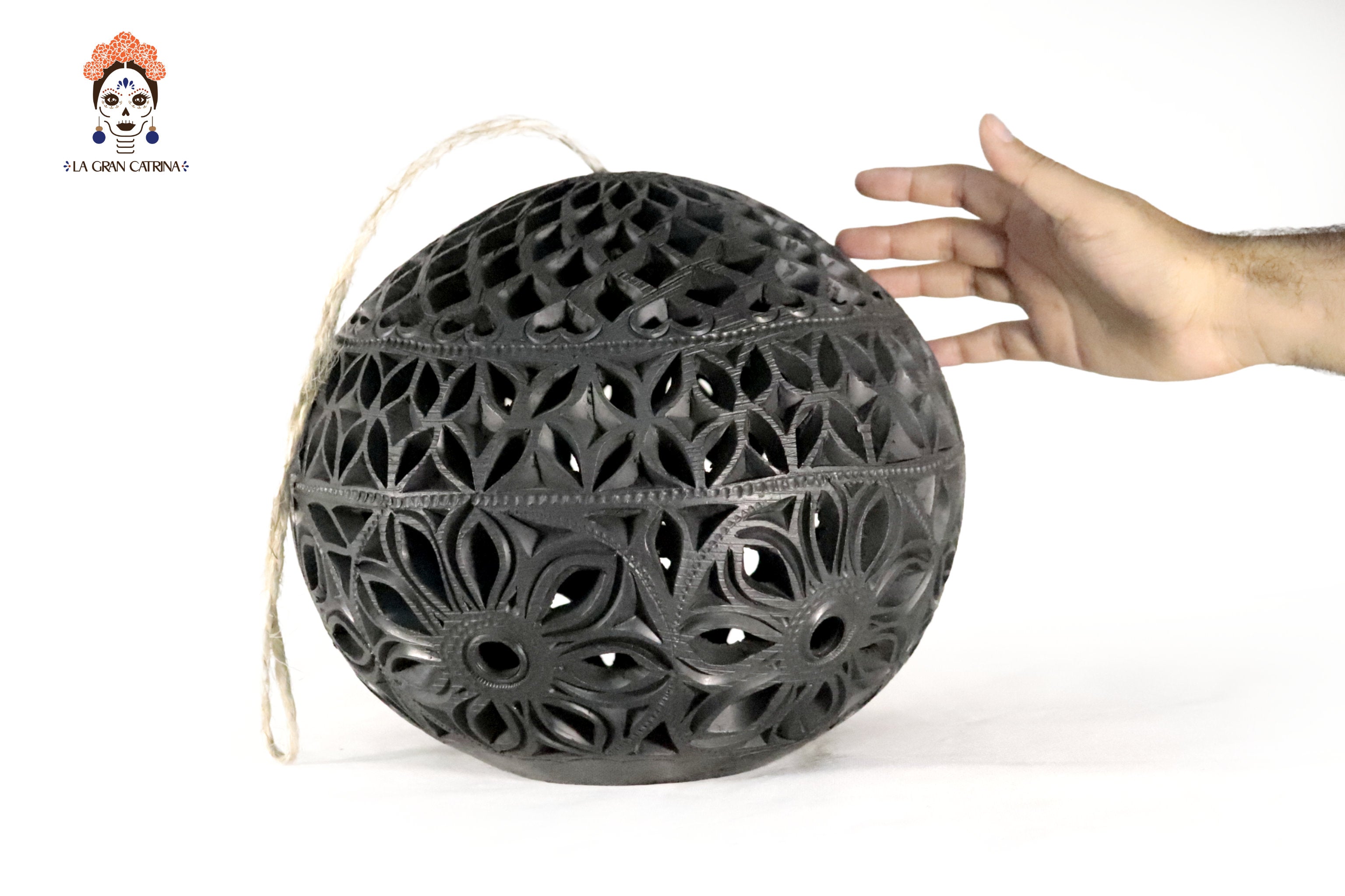 Black Clay Lamp 11.8 in. Tere Oax