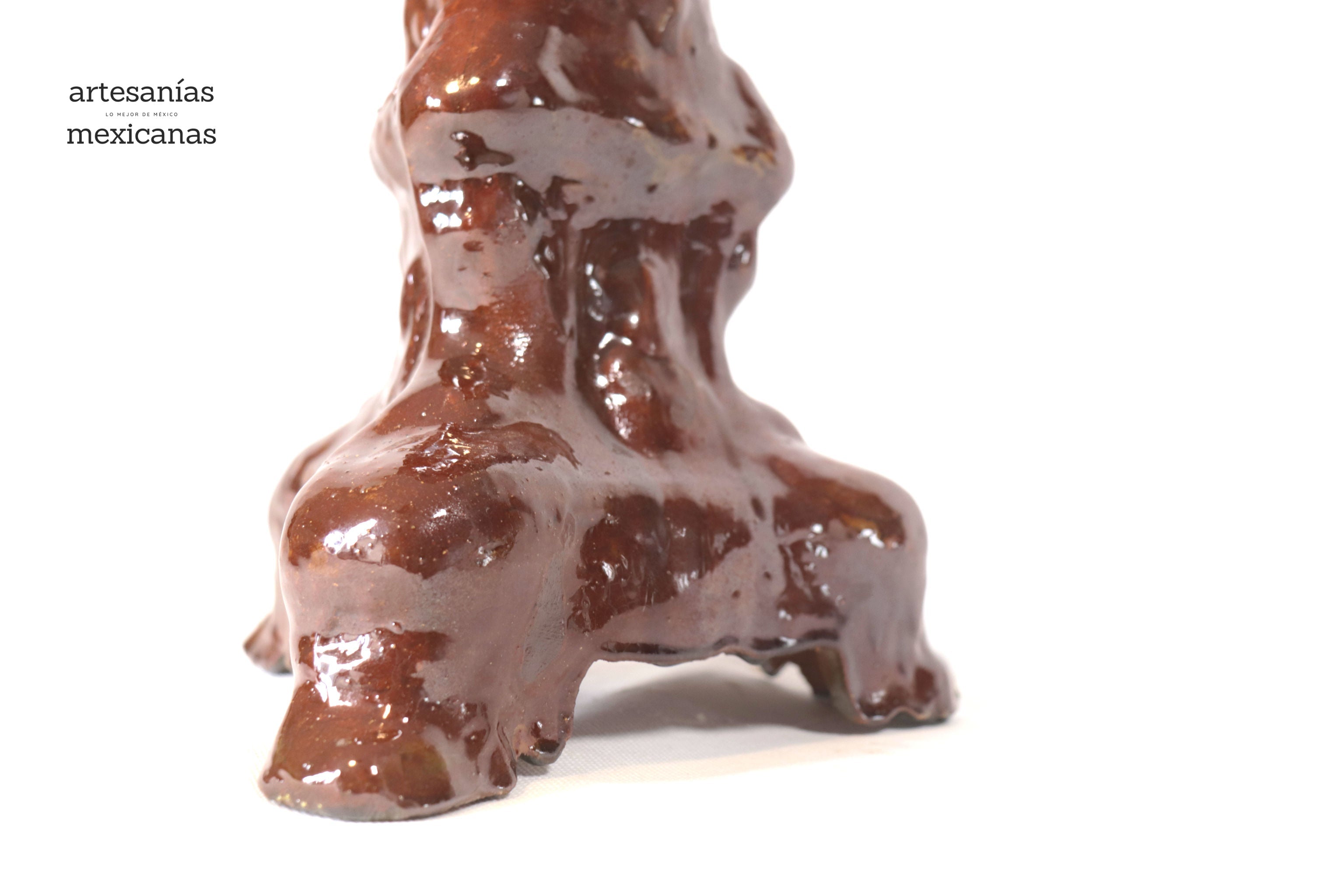 Set of 3 Candleholders browns - Glazed Clay Juan Gtz
