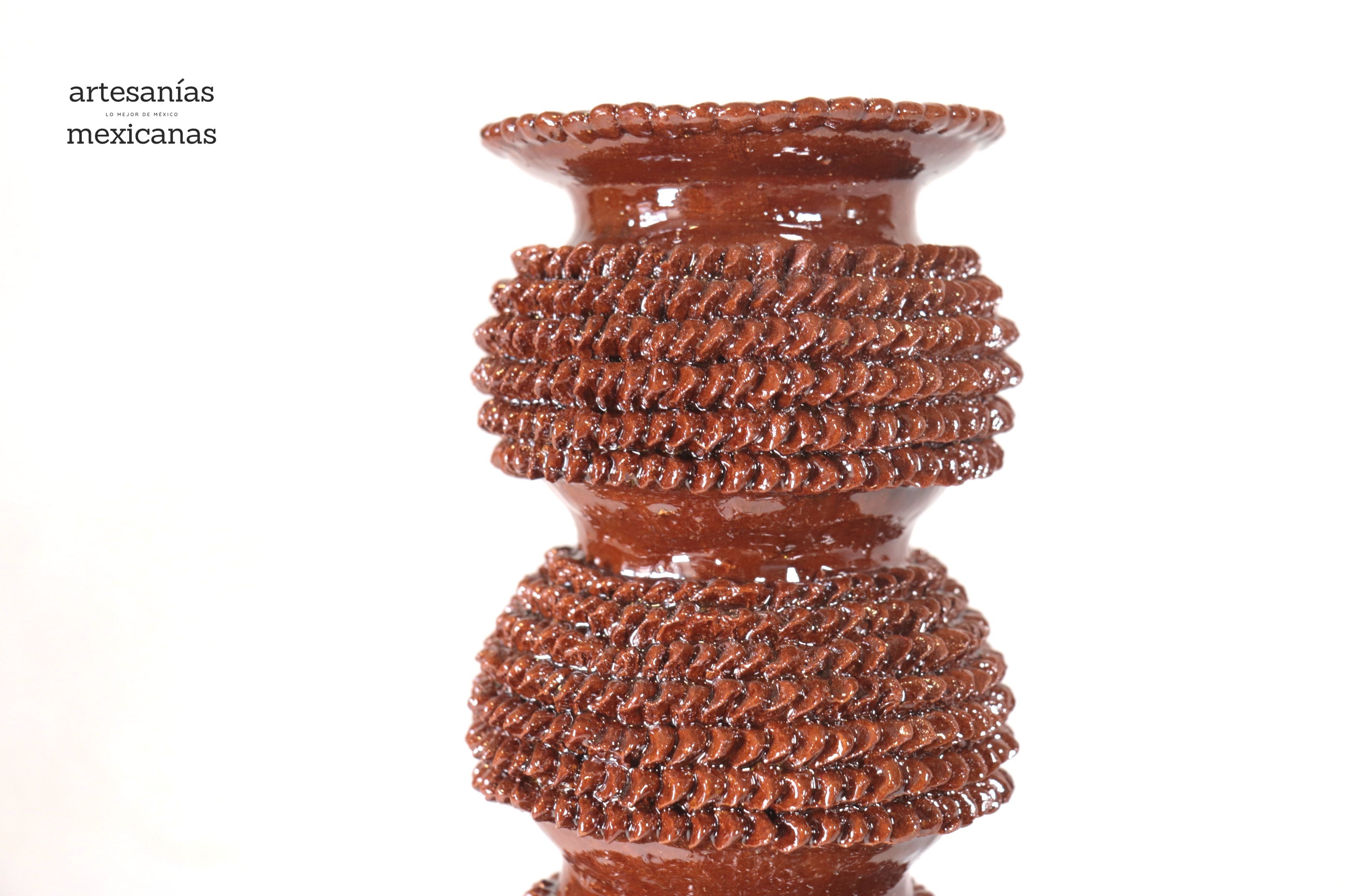 Set of 3 Candleholders browns - Glazed Clay Juan Gtz