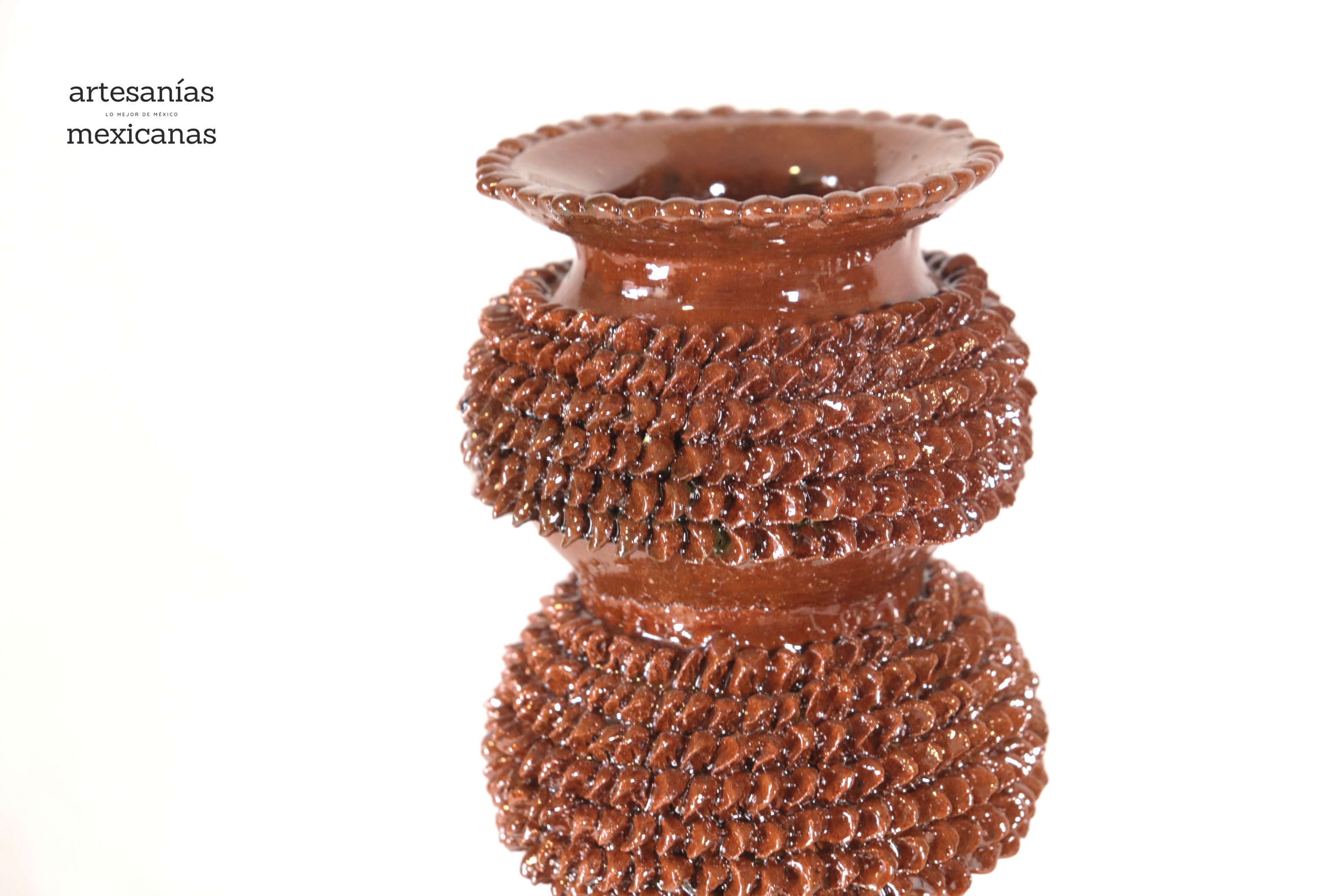 Set of 3 Candleholders browns - Glazed Clay Juan Gtz